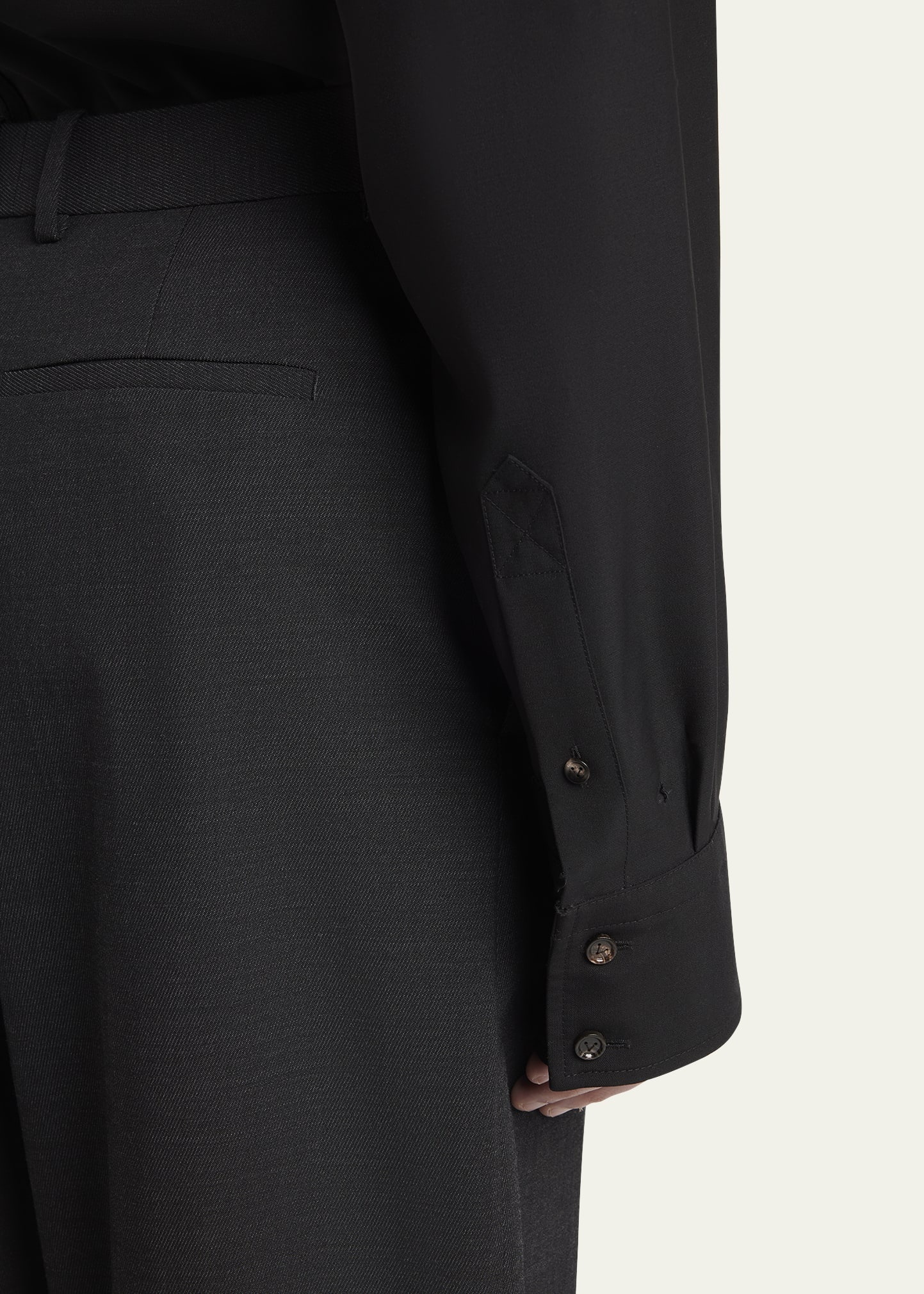Men's Wool-Blend Tricotine Trousers - 5