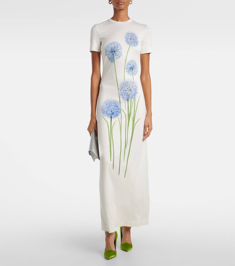 Oscar de la Renta Floral jersey cocktail dress outlook