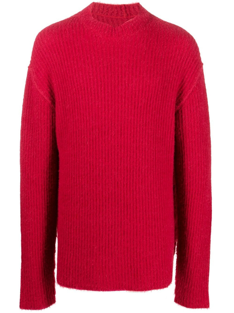 ribbed brushed-effect jumper 1