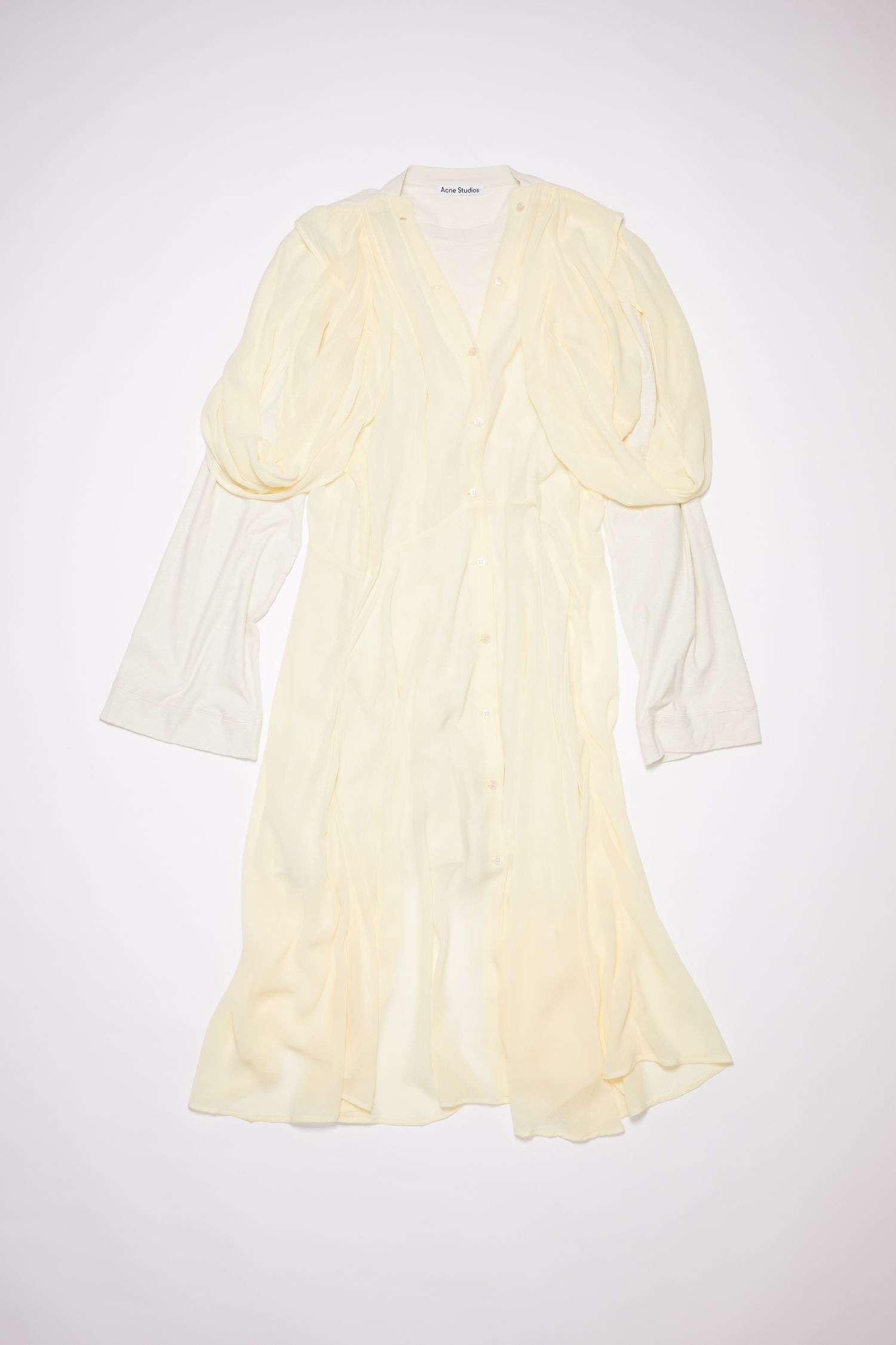 Layered dress - Pale yellow - 4