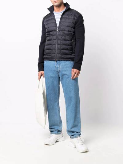 Moncler padded-panel knitted jacket outlook