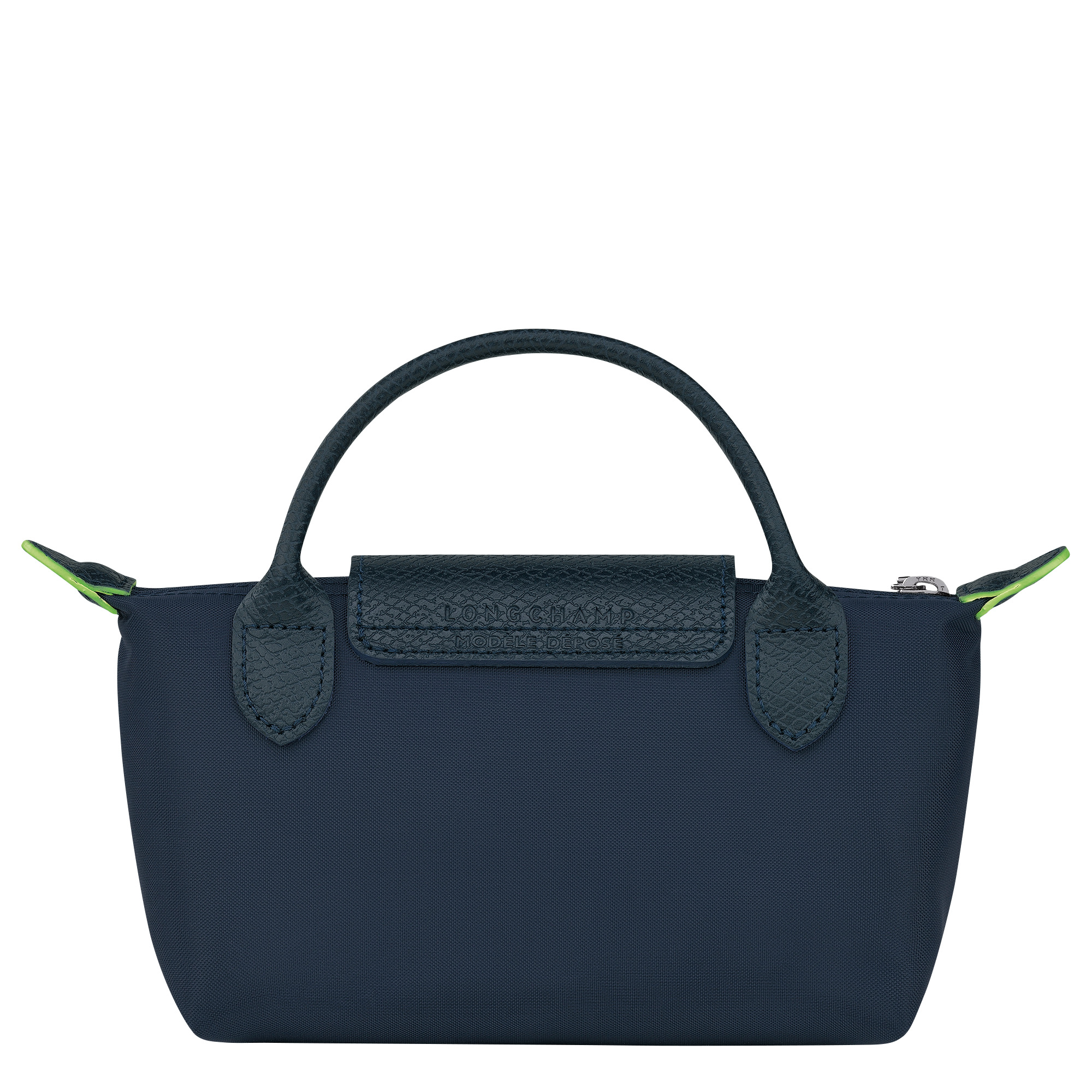 Le Pliage Green Pouch with handle Navy - Recycled canvas - 4