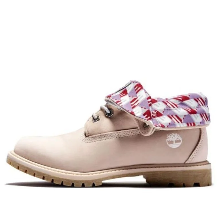 (WMNS) Timberland Roll Top Boots Basic 'Pale Pink with Plaid Print' A2MDW662 - 1