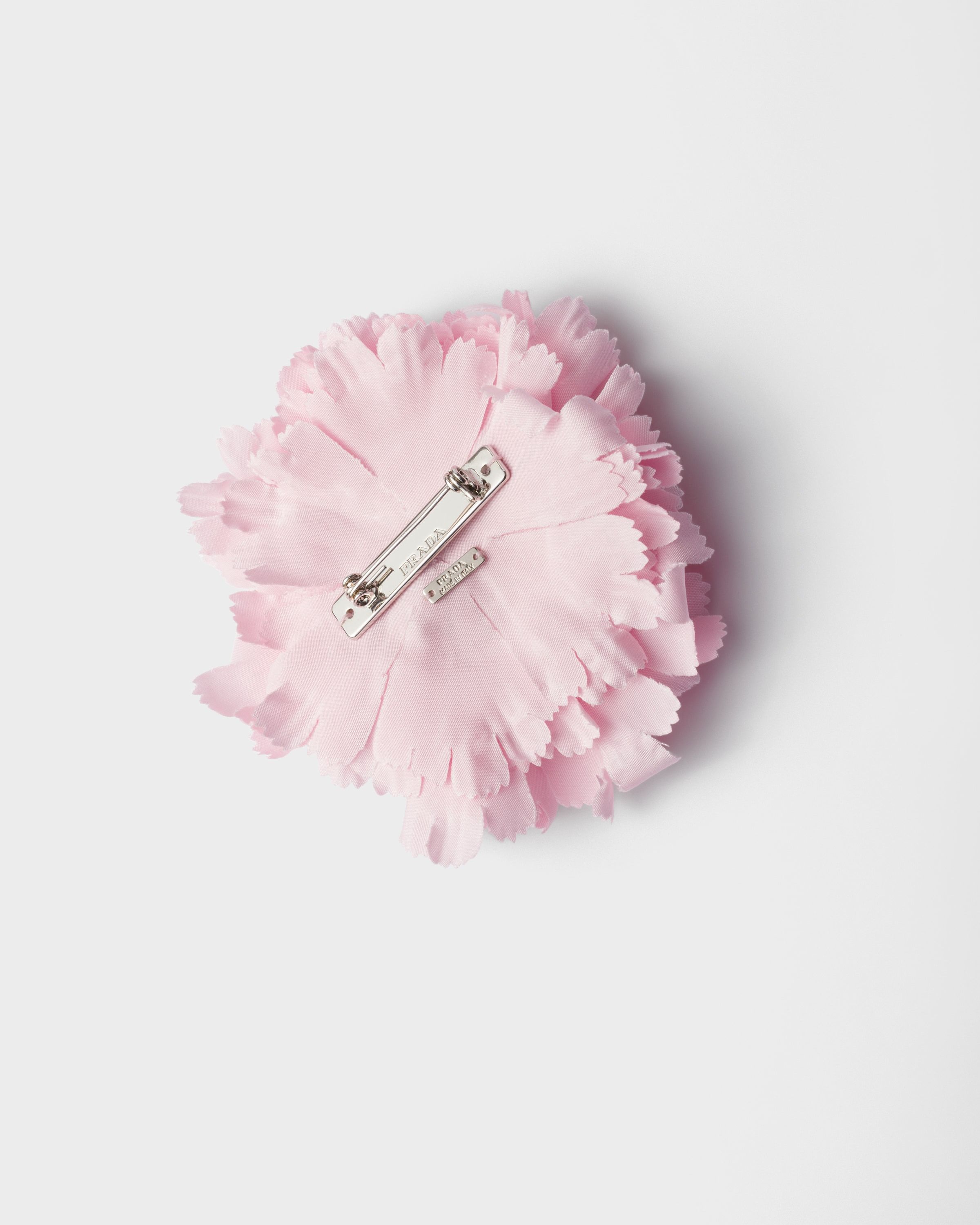 Poplin and metal flower brooch - 4