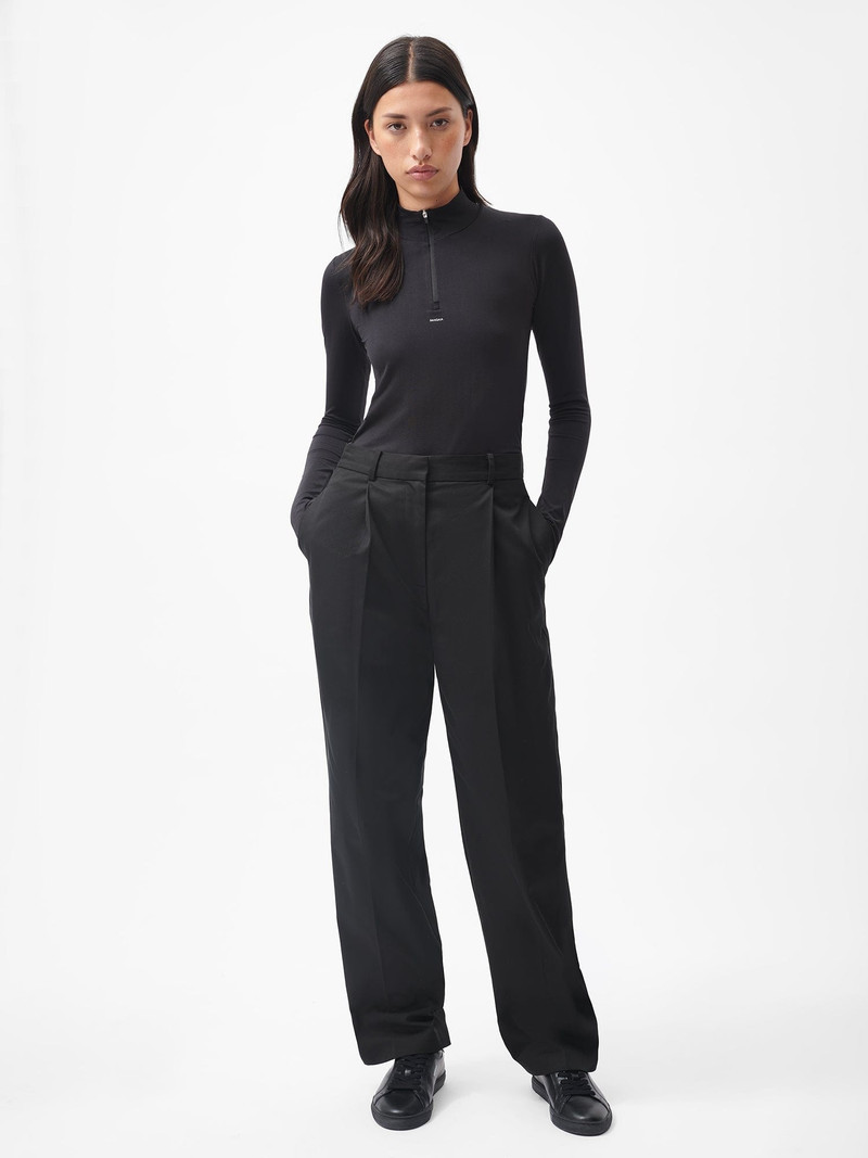 Women's Organic Cotton Tailored Trousers - Black 1