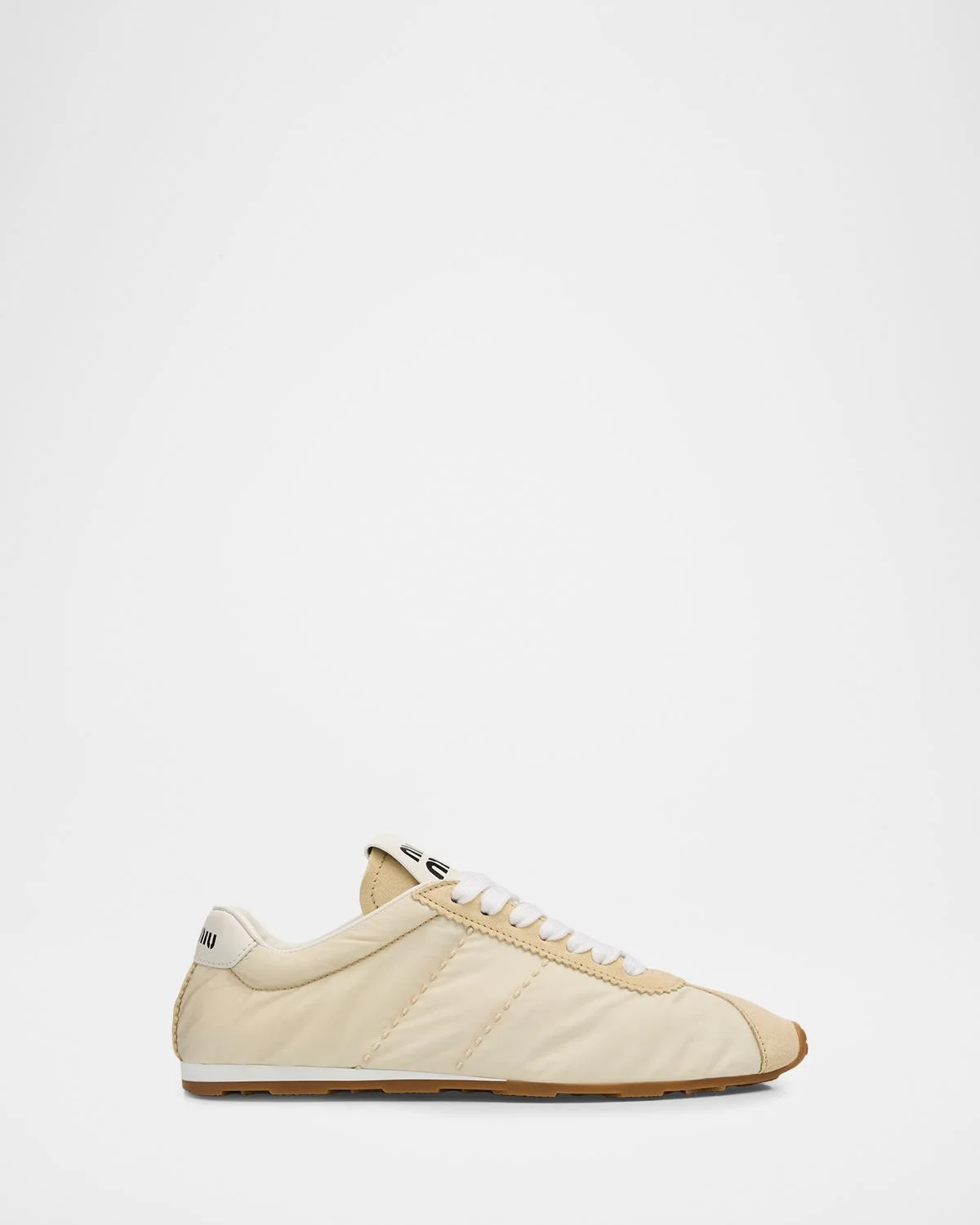 Low-Top Nylon & Suede Sneakers - 1