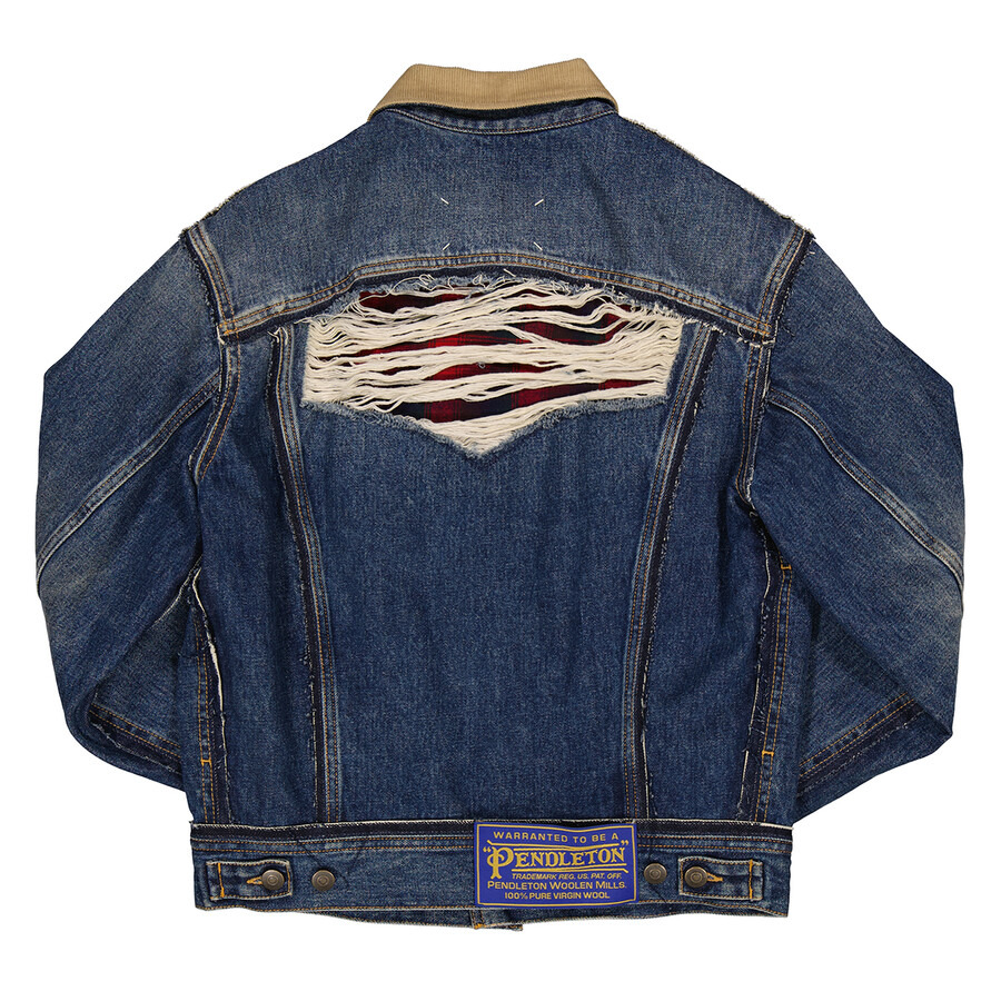 Maison Margiela Men's Indigo Pendleton Denim Jacket - 6