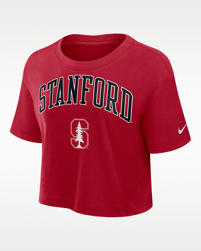 Stanford Athletic Prep Arch Women's Nike Dri-FIT College Cropped T-Shirt 1