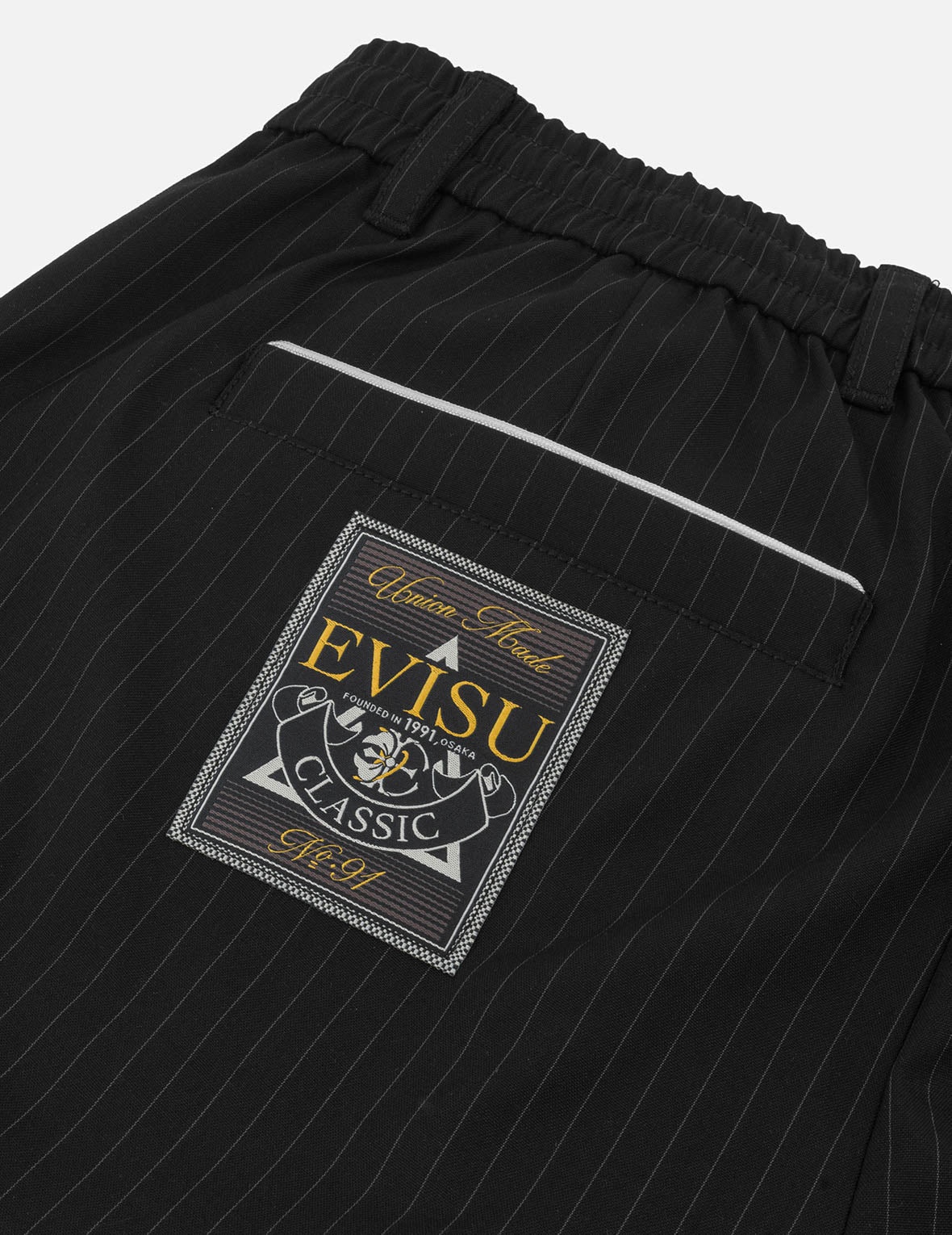 Seagull Embroidery Striped Taper Fit Woven Pants - 9