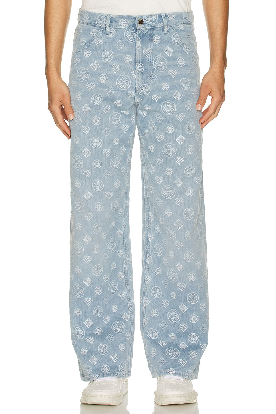 Relaxed Fit Monogram Jeans - 4