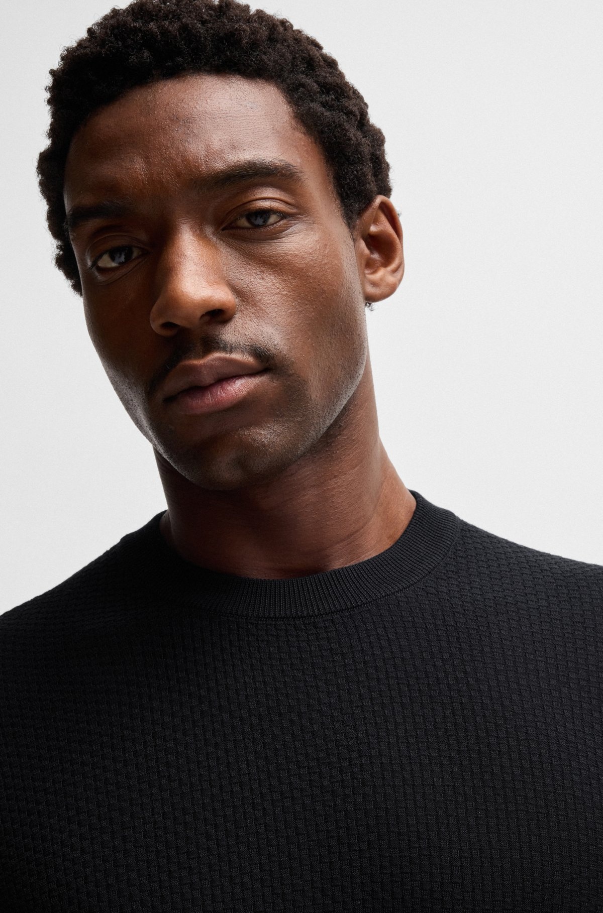 SILK SWEATER WITH KNITTED STRUCTURE - 3
