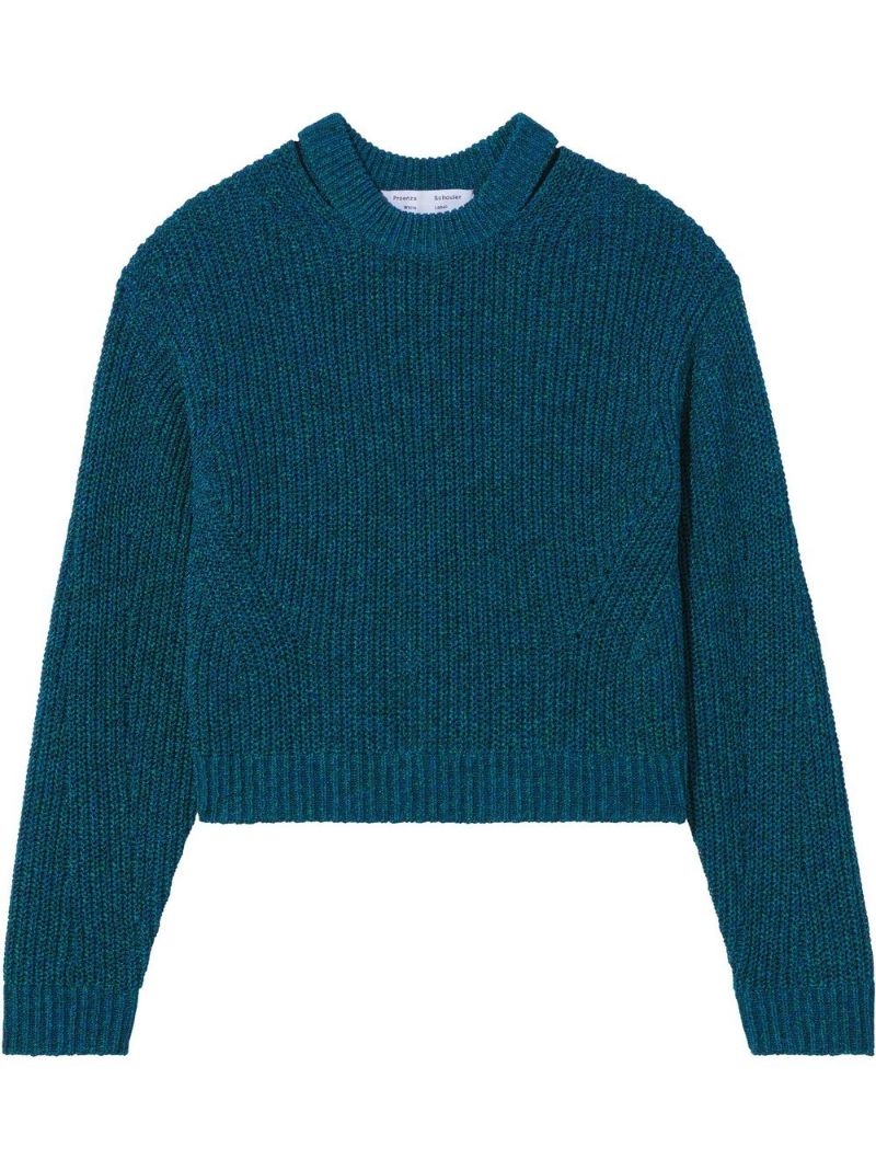 cut-out rib-knit jumper - 1