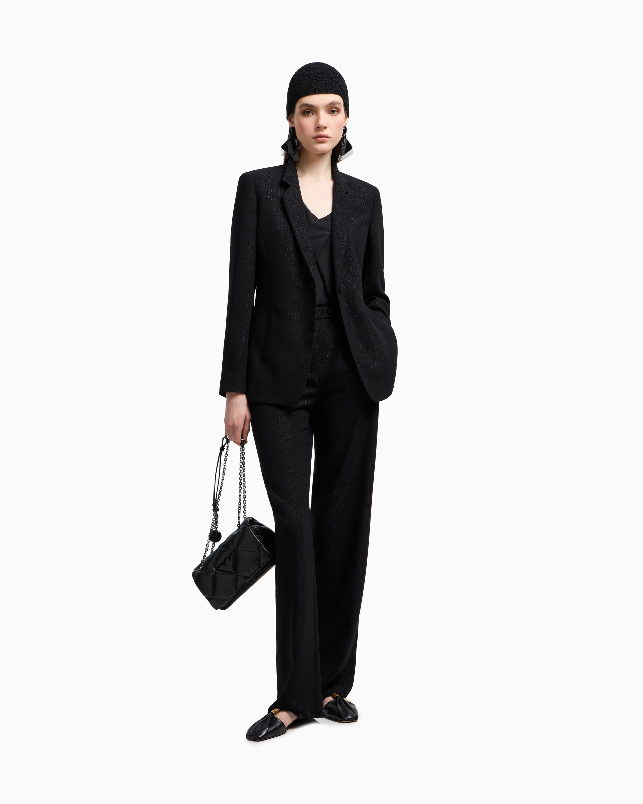 SINGLE-BREASTED LUREX CRÊPE BLAZER - 4