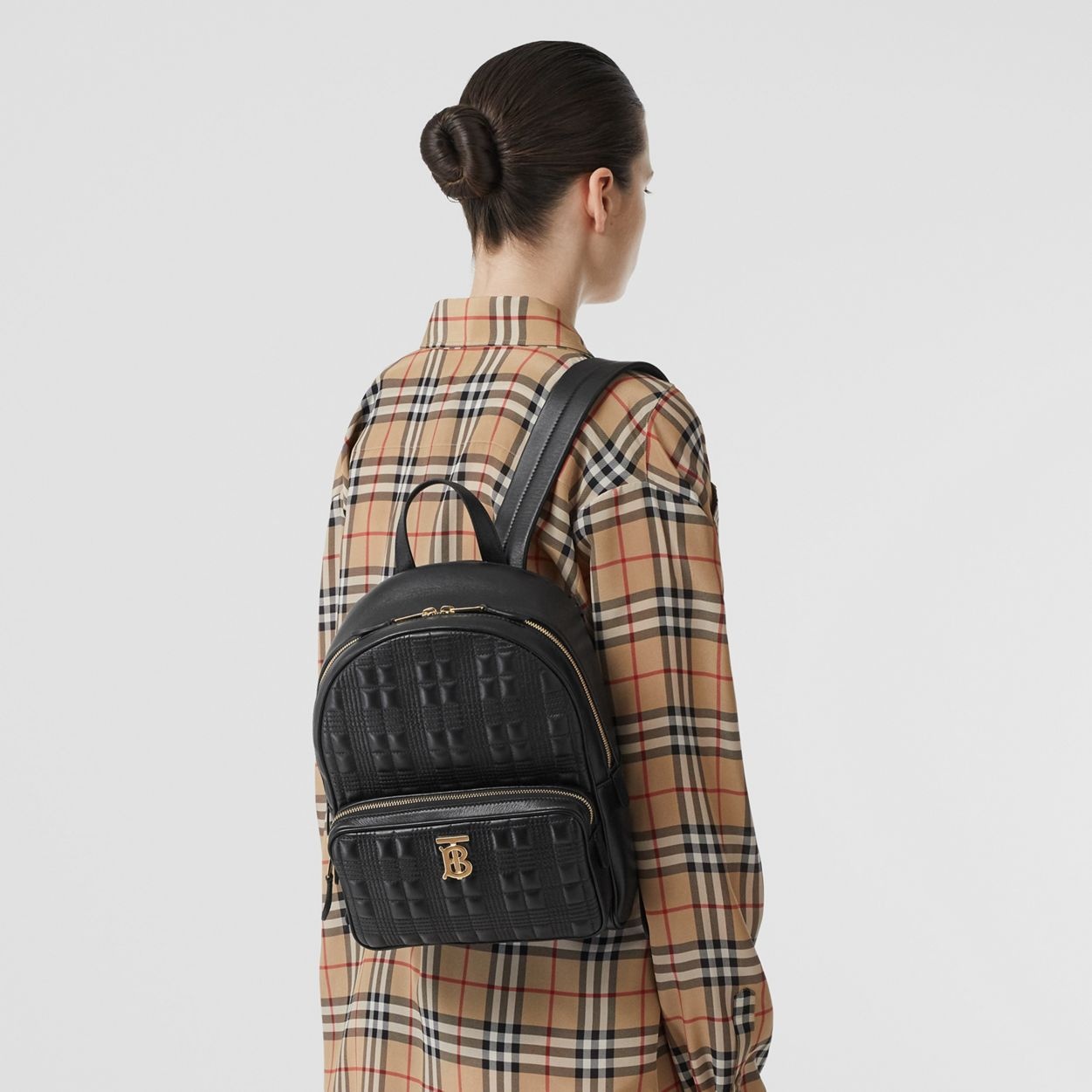 Quilted Check Lambskin Backpack - 3