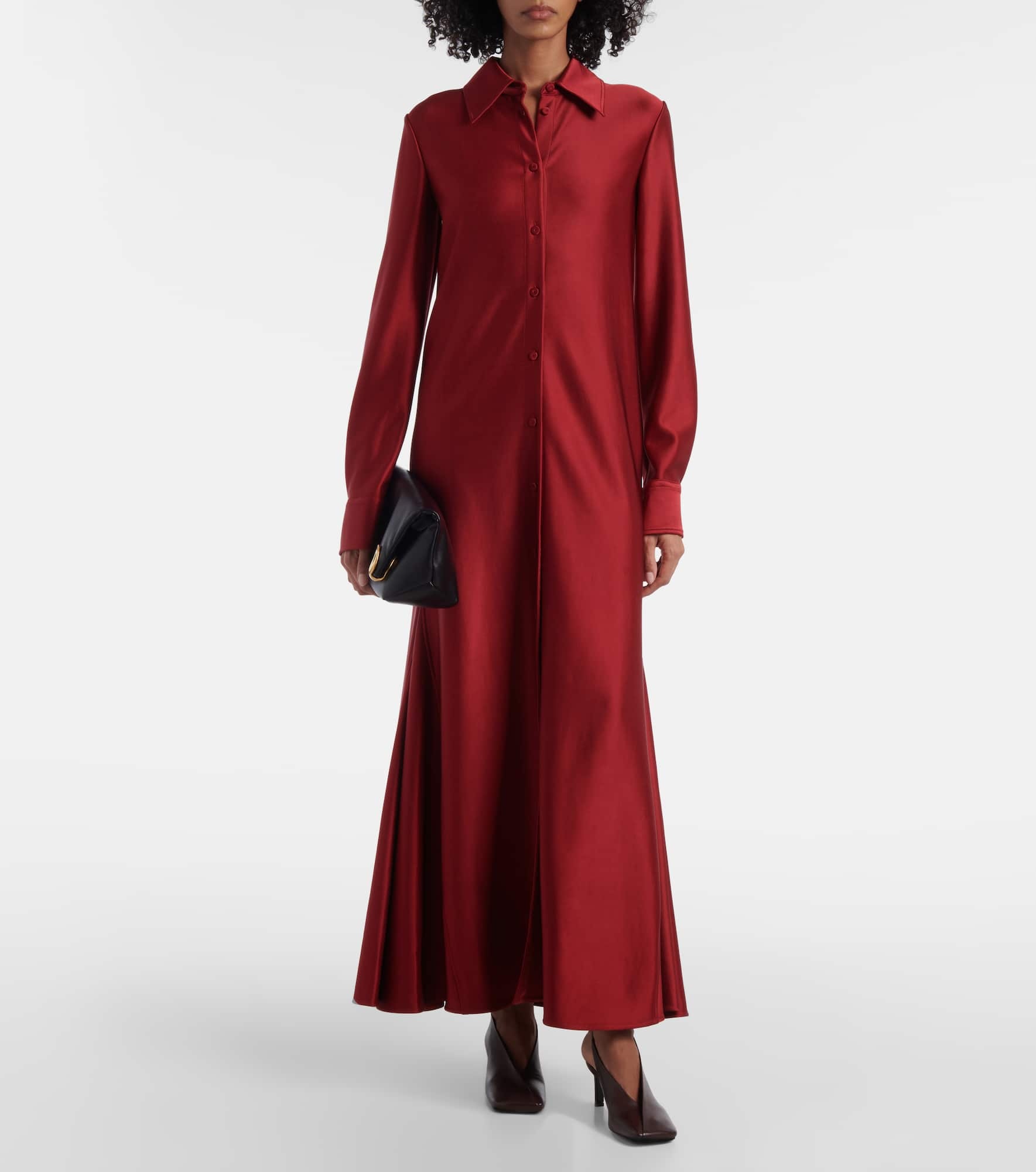 Satin shirt dress - 2