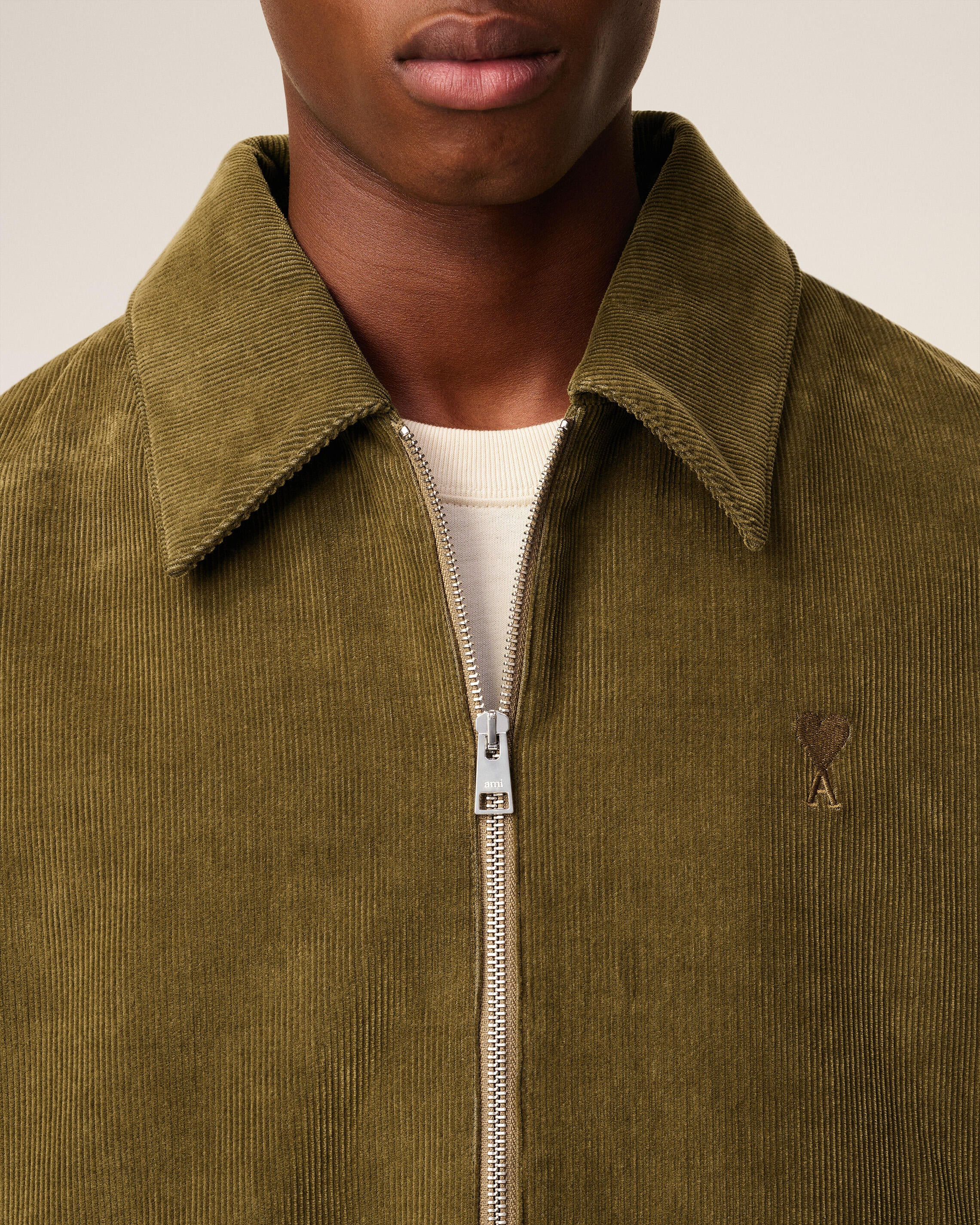 GREEN COTTON AMI DE COEUR PADDED ZIPPED JACKET - 4
