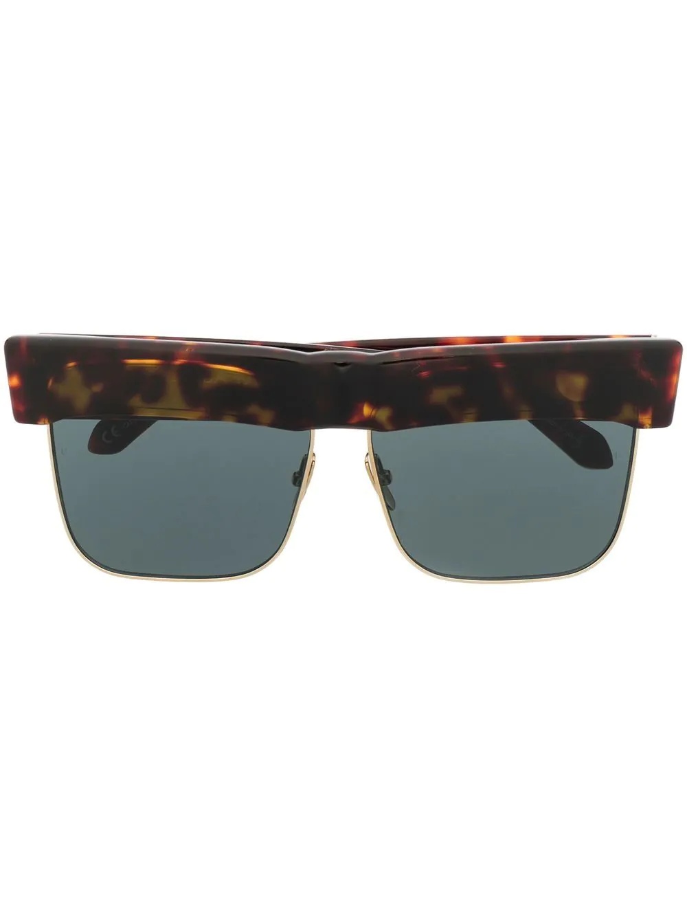 tortoiseshell-effect oversize-frame sunglasses - 1