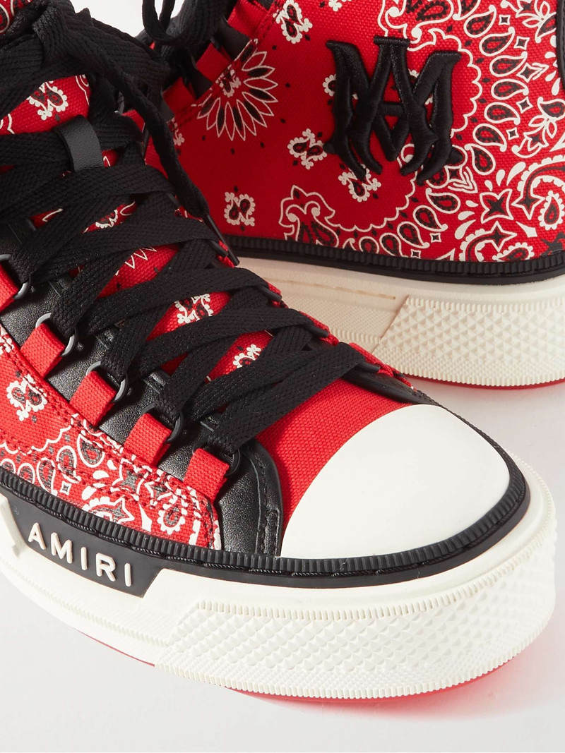 Leather-Trimmed Paisley-Print Canvas High-Top Sneakers 6
