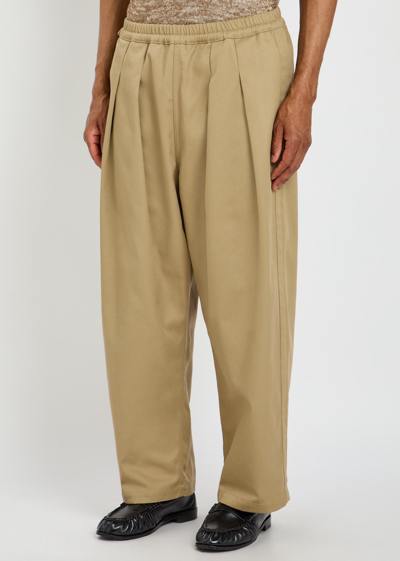 Maison Margiela Maison Margiela Pleated Wide-leg Twill Cropped Trousers outlook