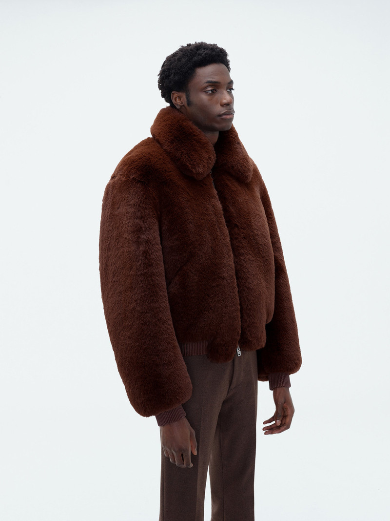 AMIRI CROPPED FAUX FUR ZIP BLOUSON outlook