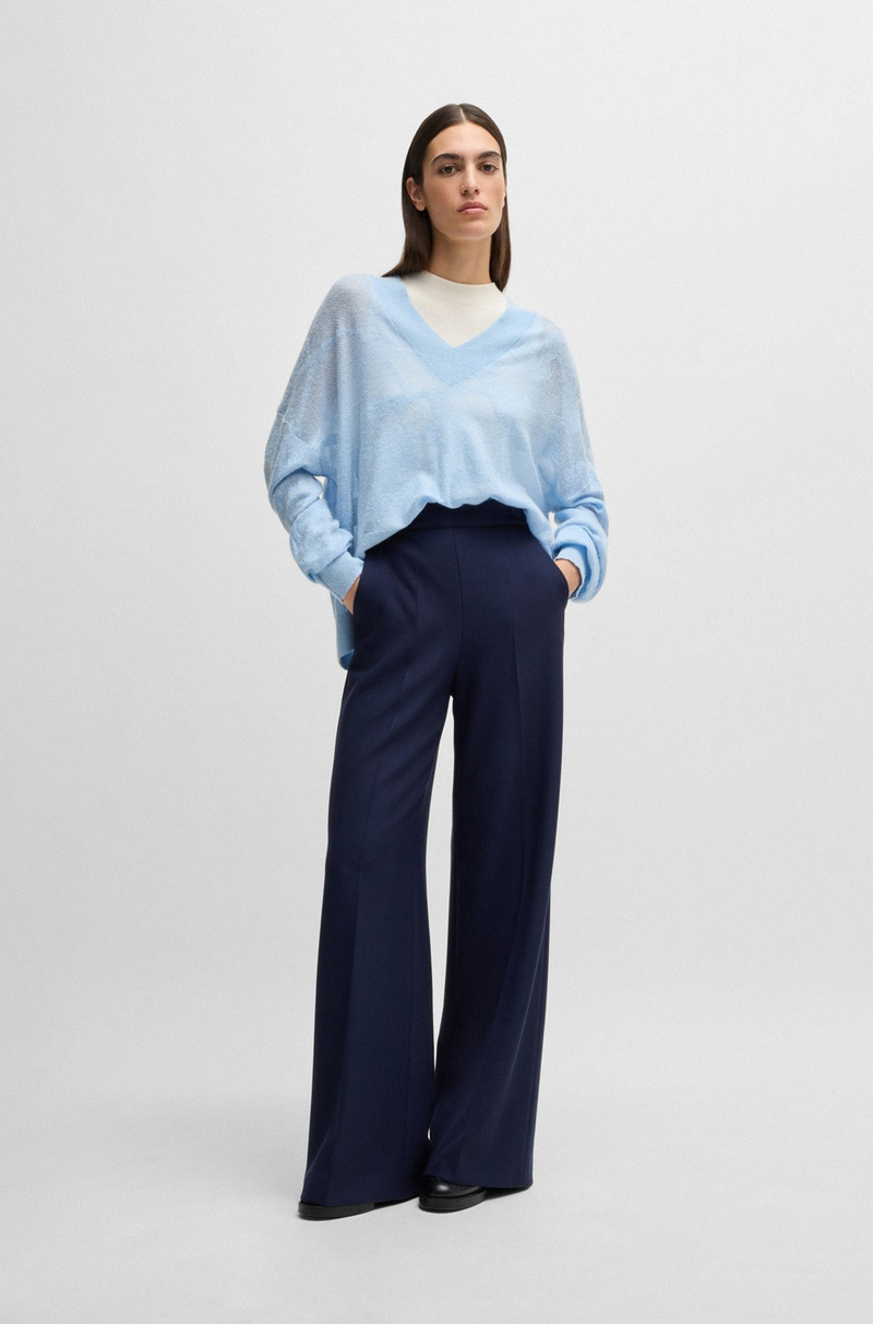 BOSS V-NECK SWEATER IN FLORAL KNITTED JACQUARD outlook