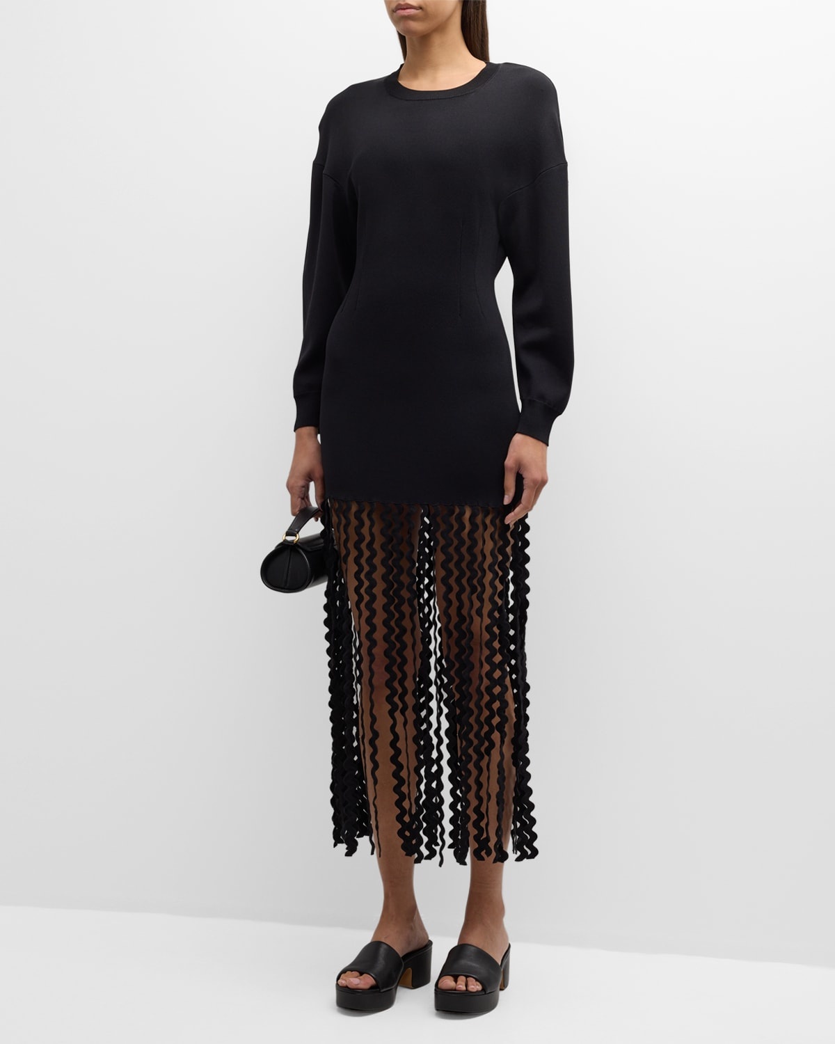 Wallis Fringe Knit Midi Dress - 3