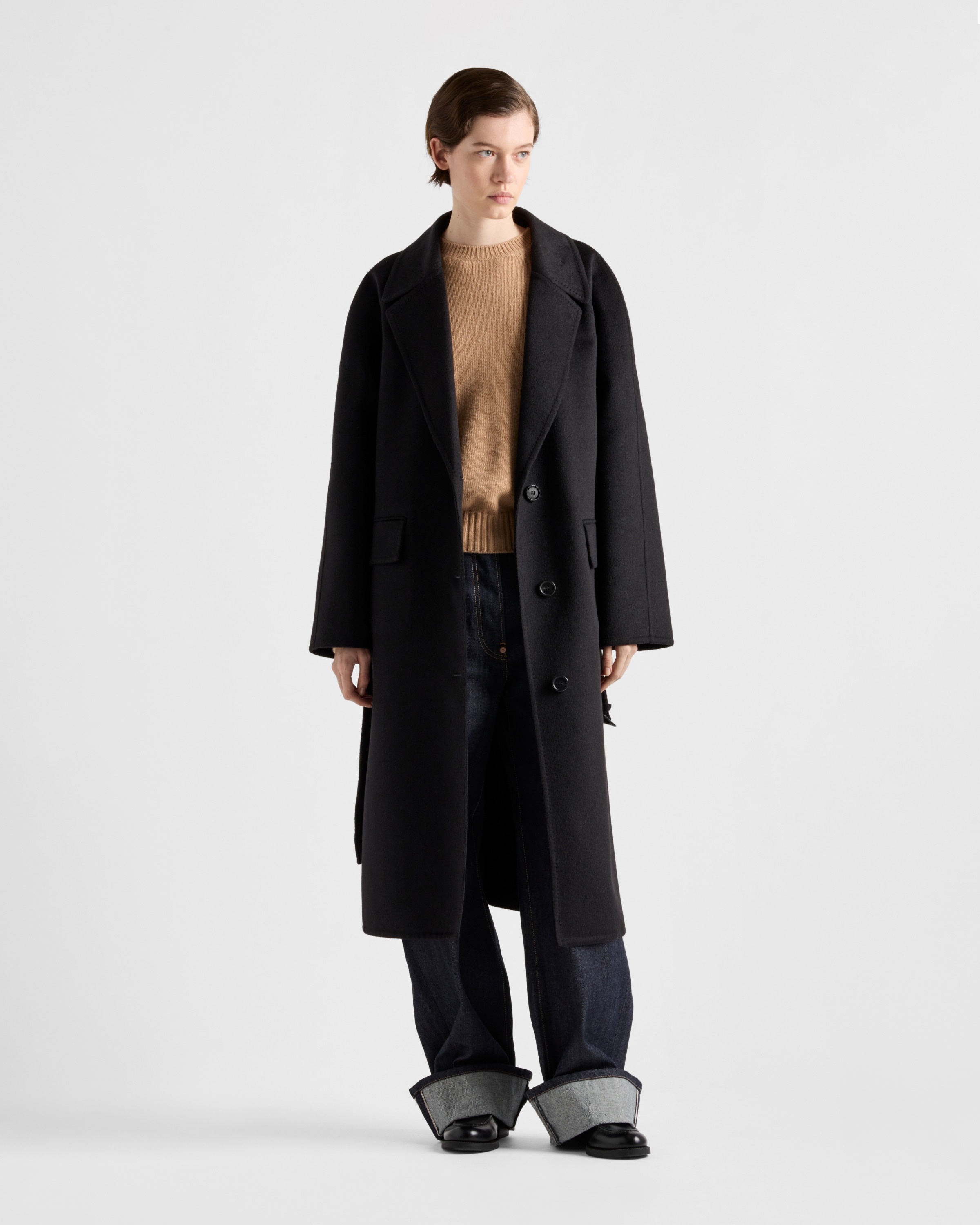 Single-breasted cashgora coat - 2