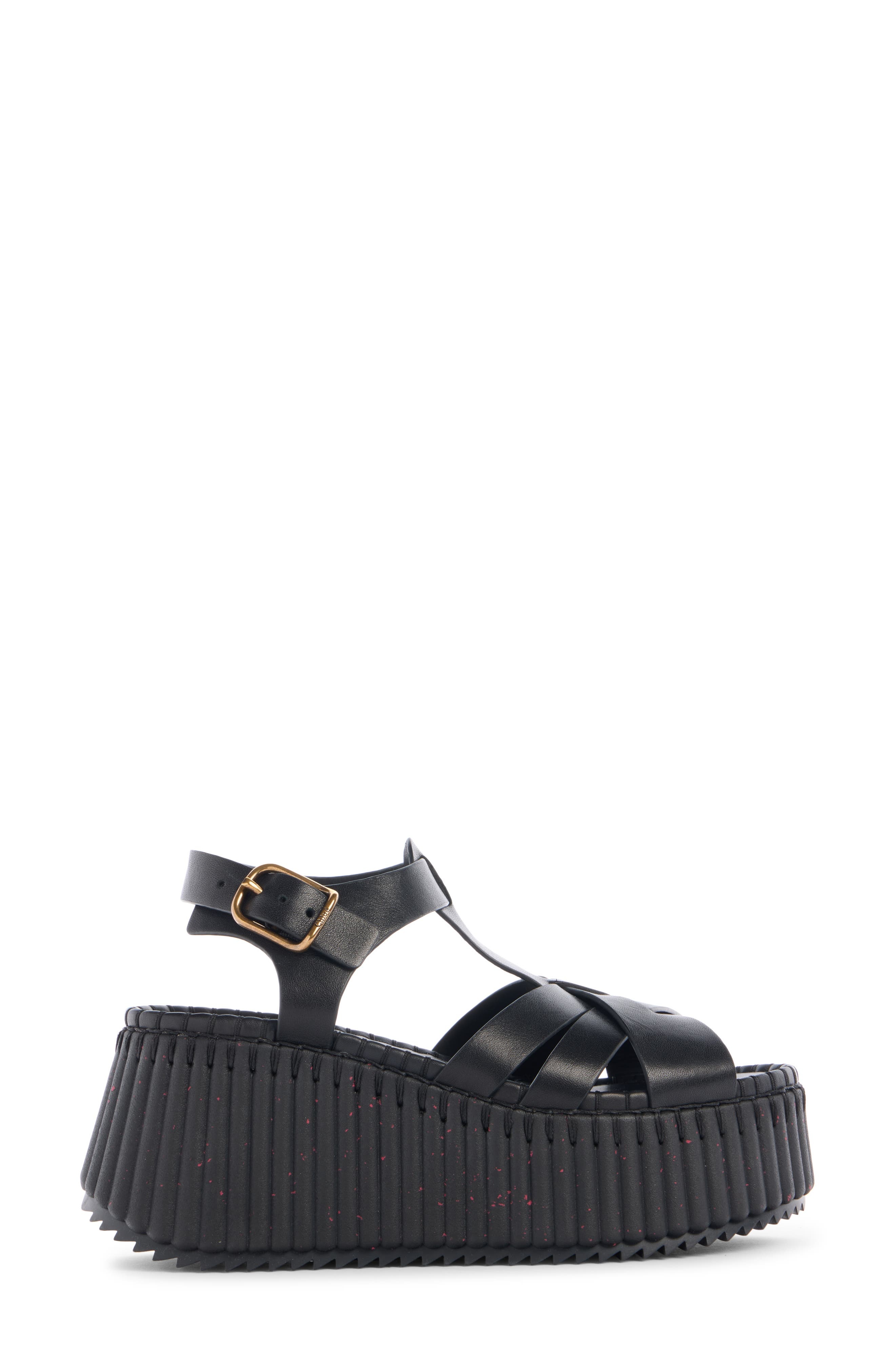 Chloé Nama Wedge Platform Sandal in Black at Nordstrom - 3