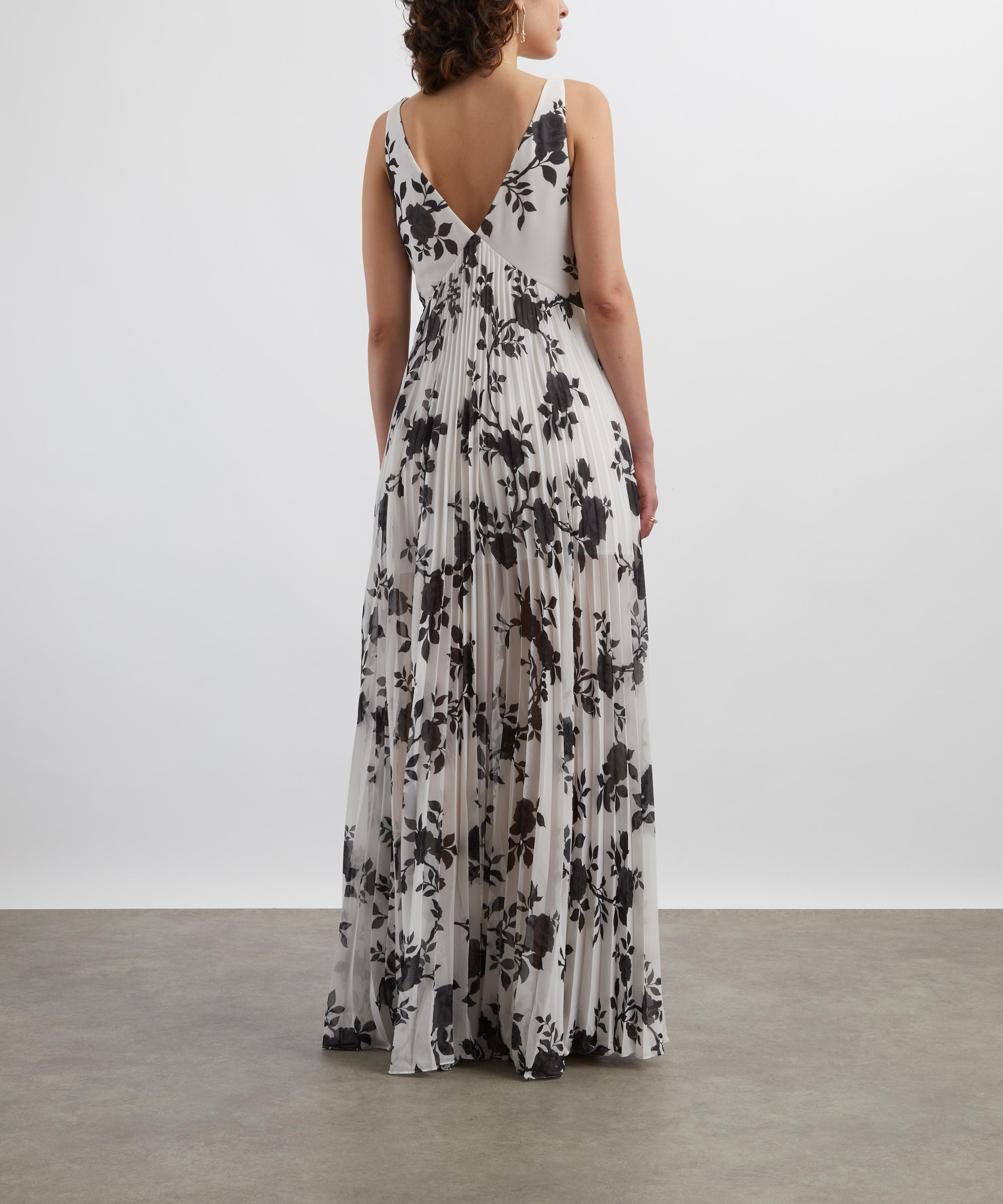 Floral Print Chiffon Maxi Dress - 4