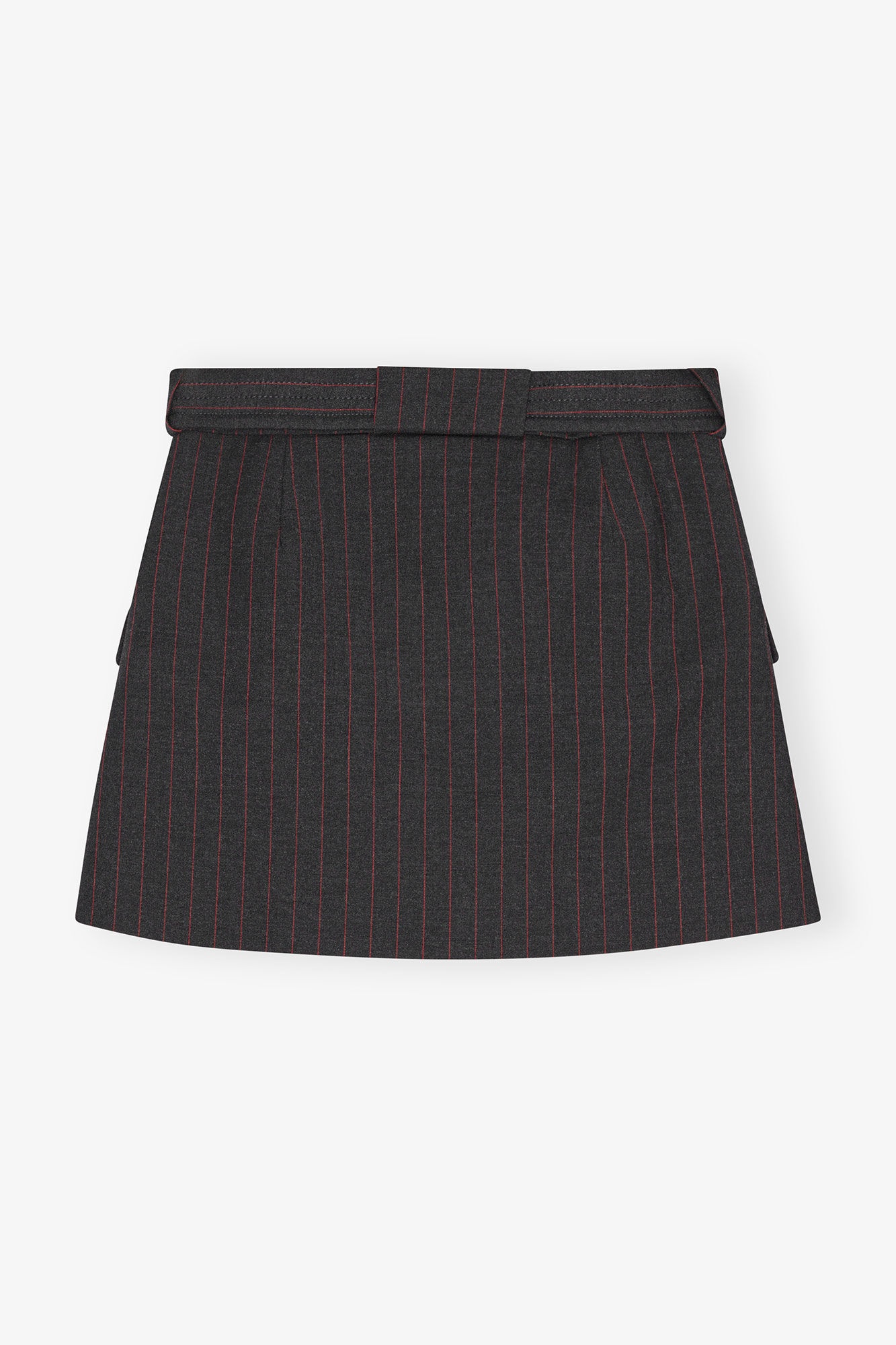 BLACK PINSTRIPE MINI SKIRT - 6