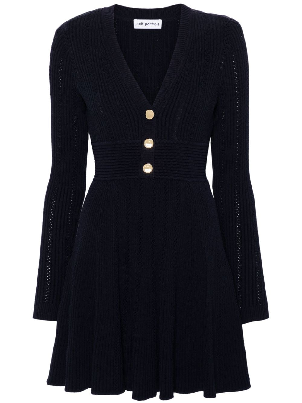 pointelle-knit mini dress - 1