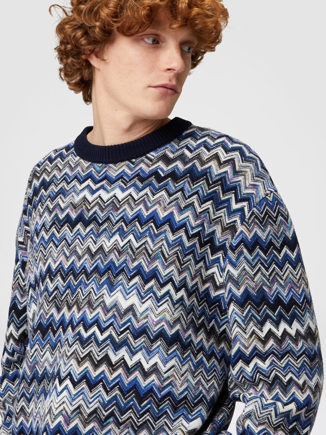 Zigzag wool crewneck pullover - 5