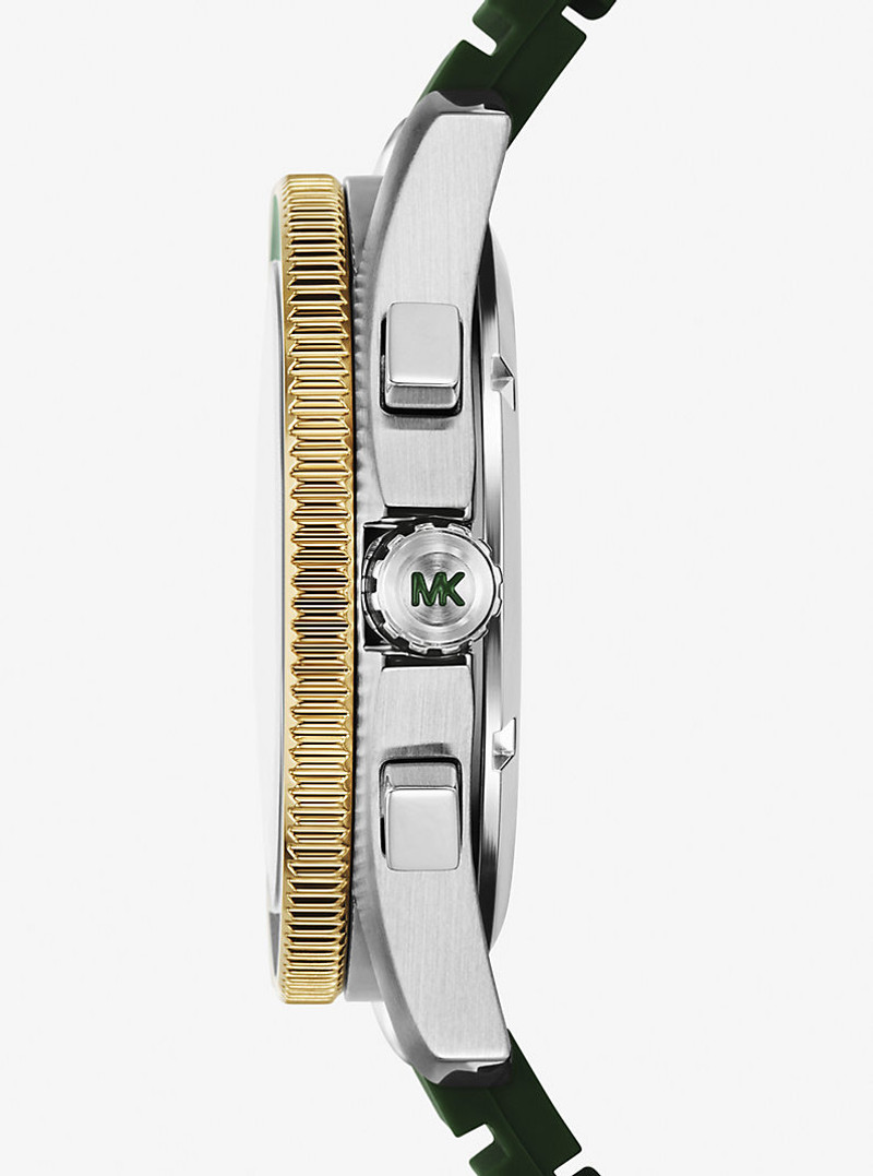 MICHAEL KORS Oversized Maritime Two-Tone and Silicone Watch outlook