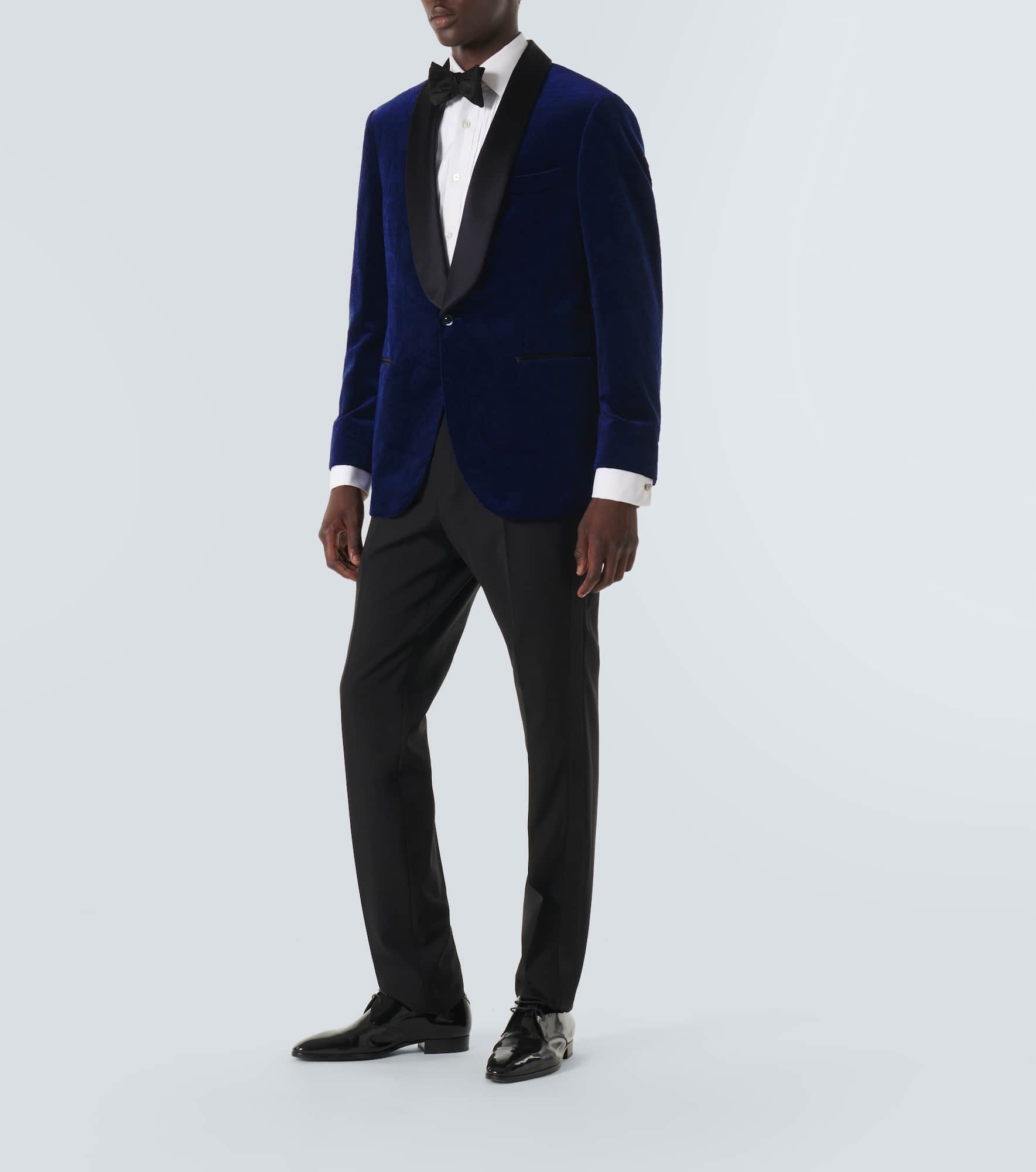 Paisley cotton velvet tuxedo jacket - 2