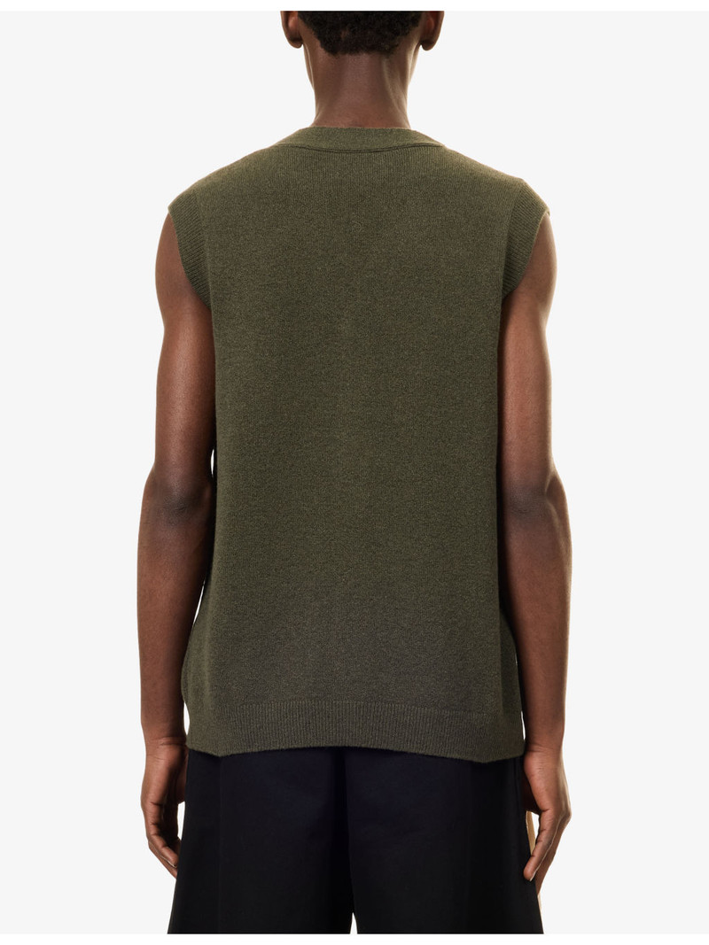Lace-Up V-Neck Merino Wool-Blend Vest 4