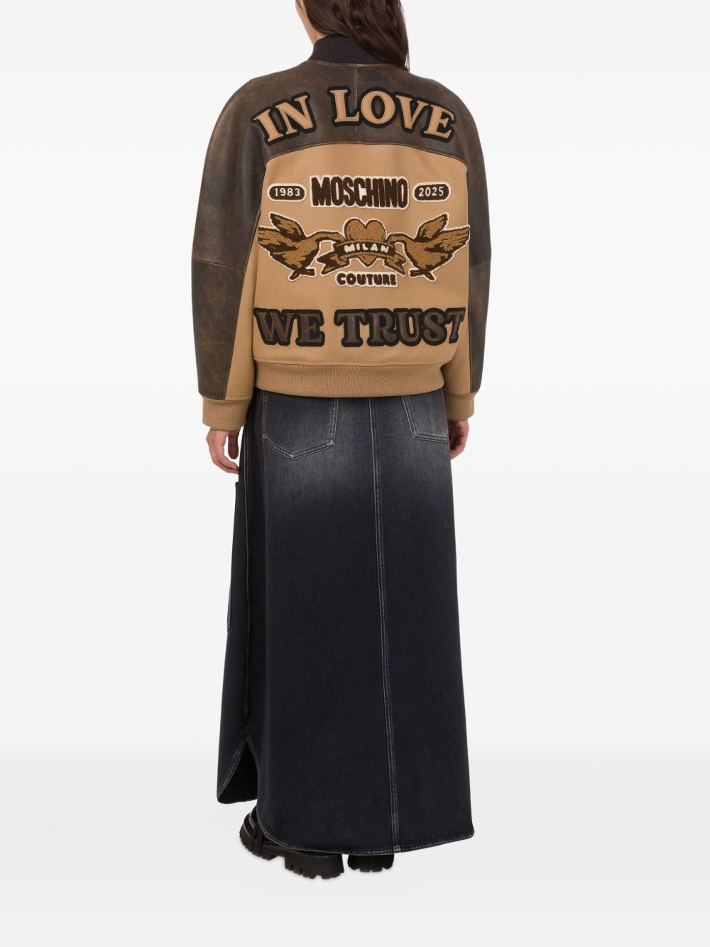contrast-sleeves bomber jacket - 3