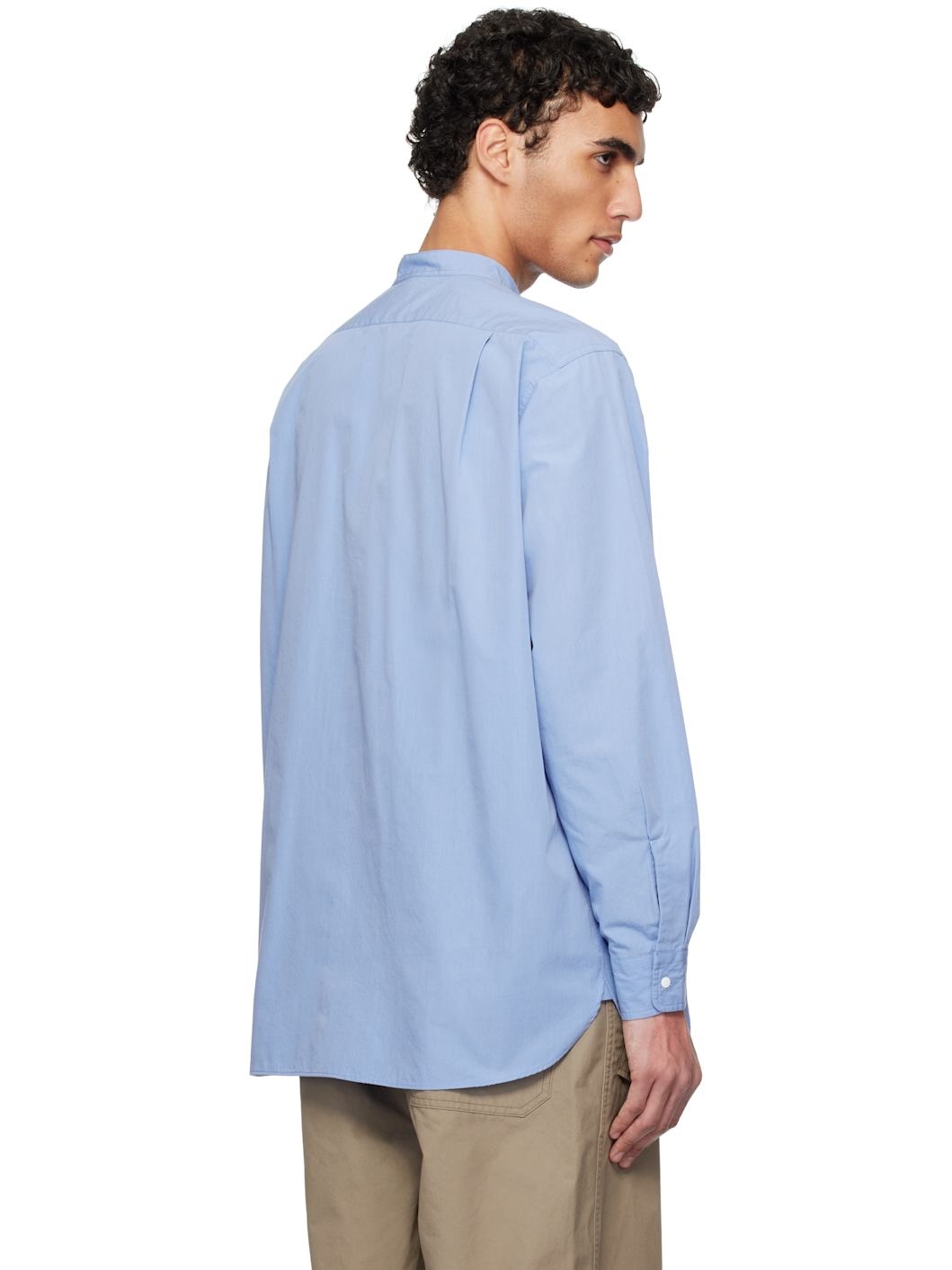 Blue Band Collar Wind Shirt - 3