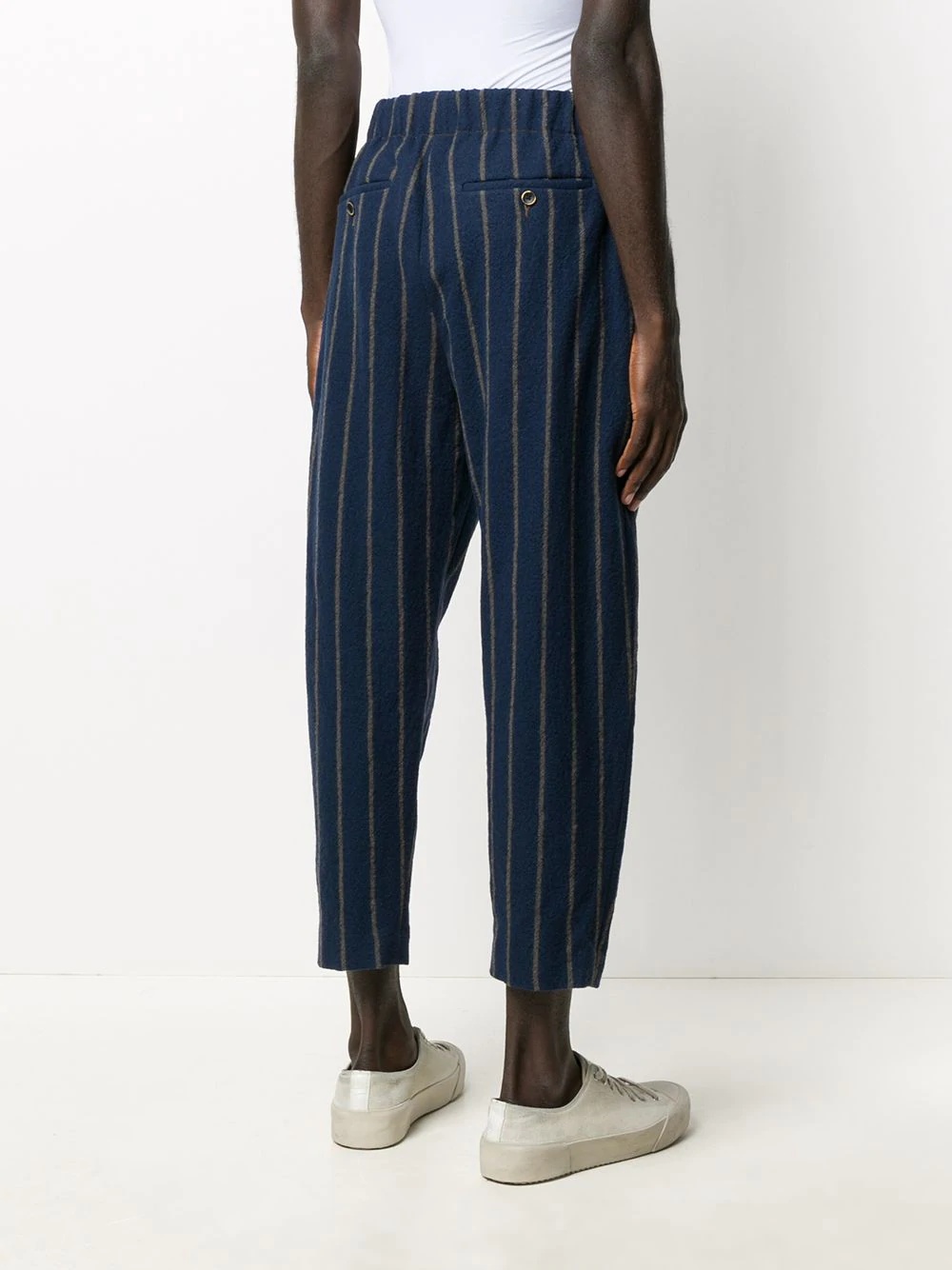 striped drawstring trousers - 4