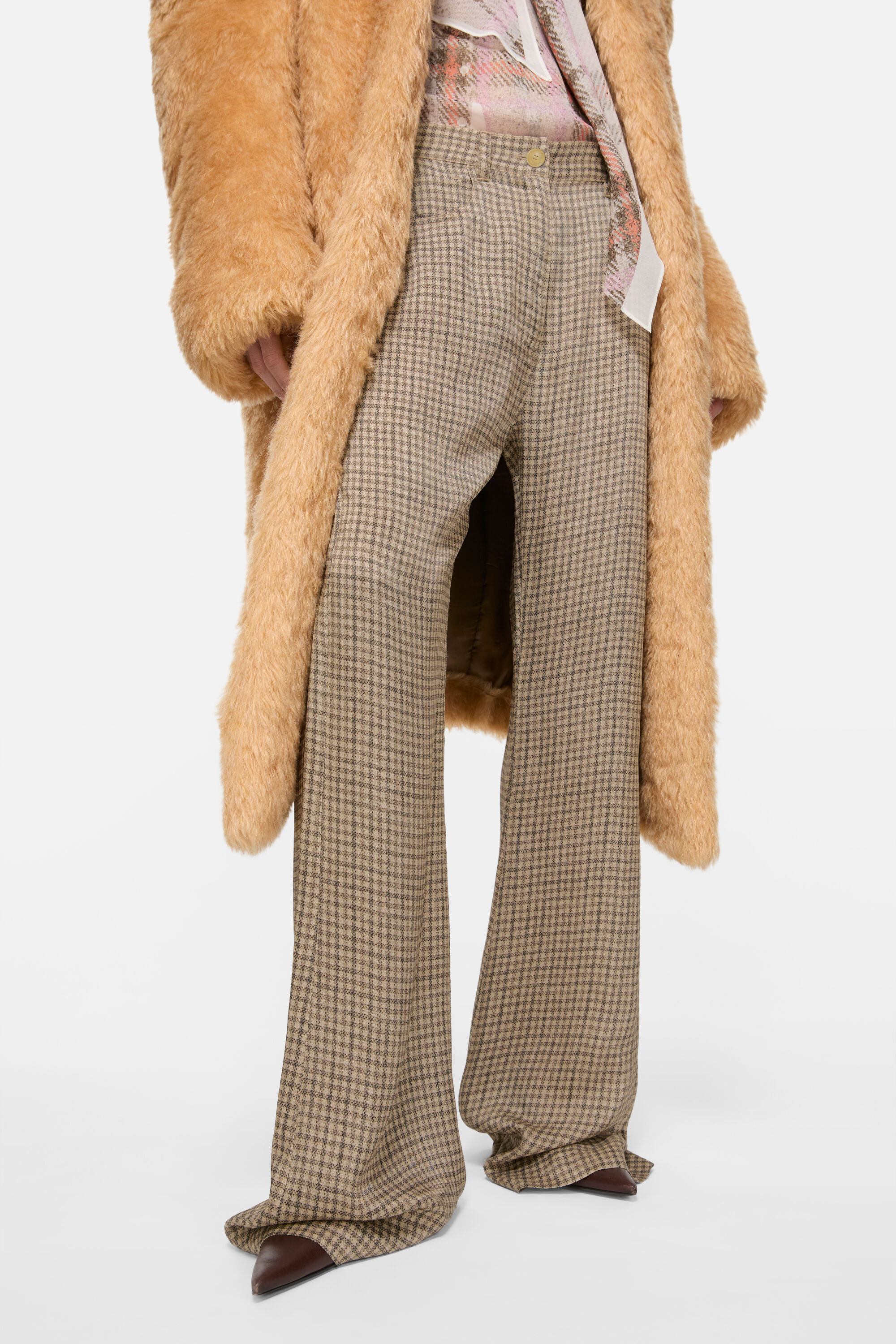 Check tailored trousers - Beige - 4