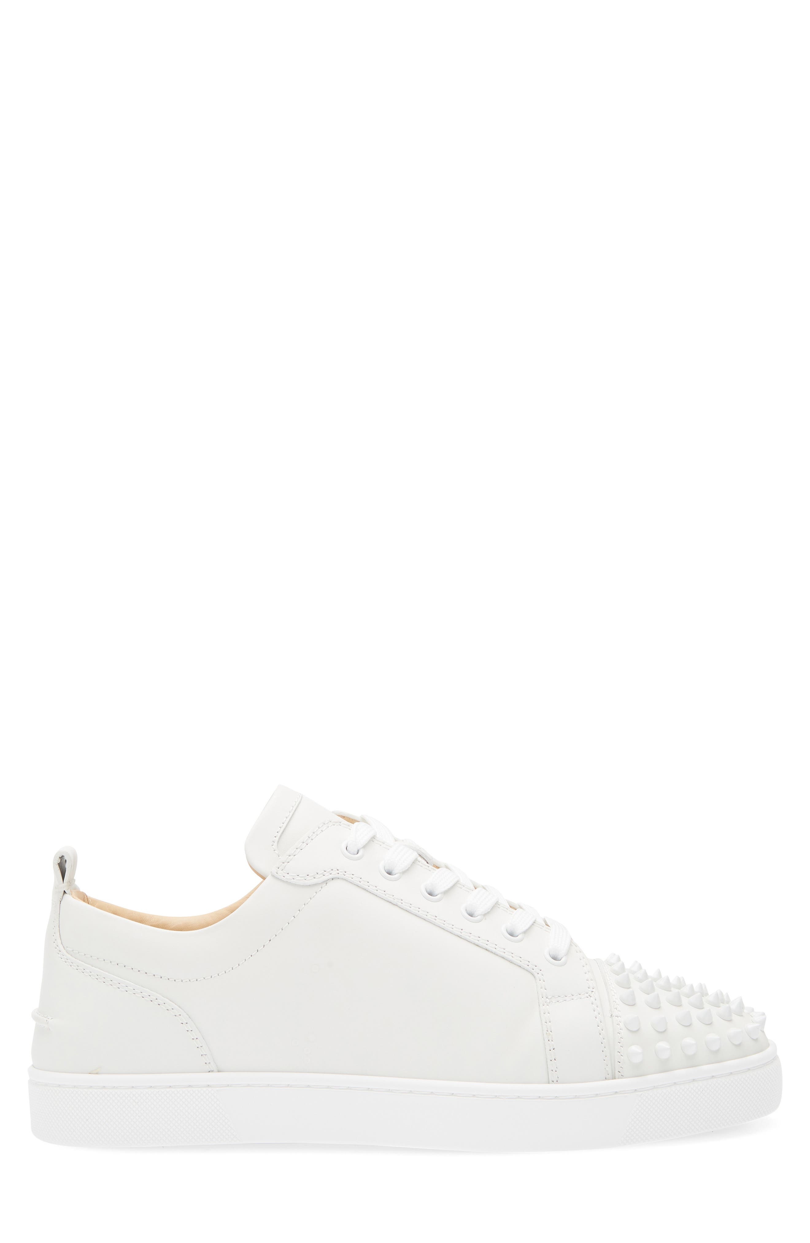 Christian Louboutin Louis Junior Spikes Sneaker in White at Nordstrom - 3