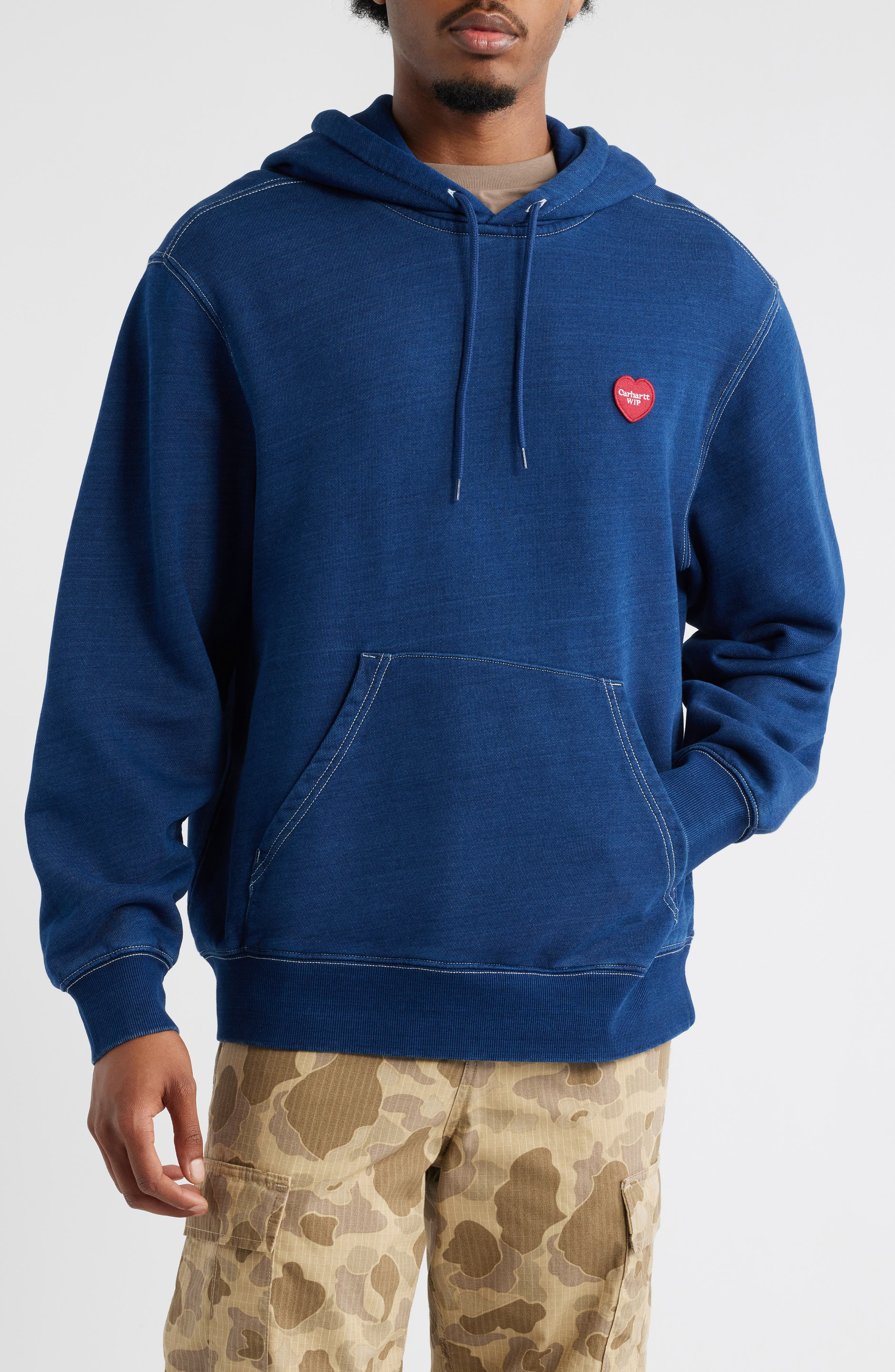 Carhartt Work In Progress Ingo Hoodie in Dark Blue Garment Dyed at Nordstrom - 1