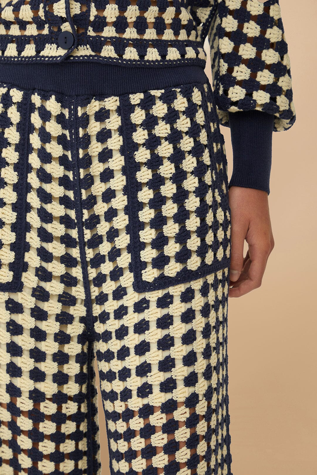Blue & White Crochet Pants - 5