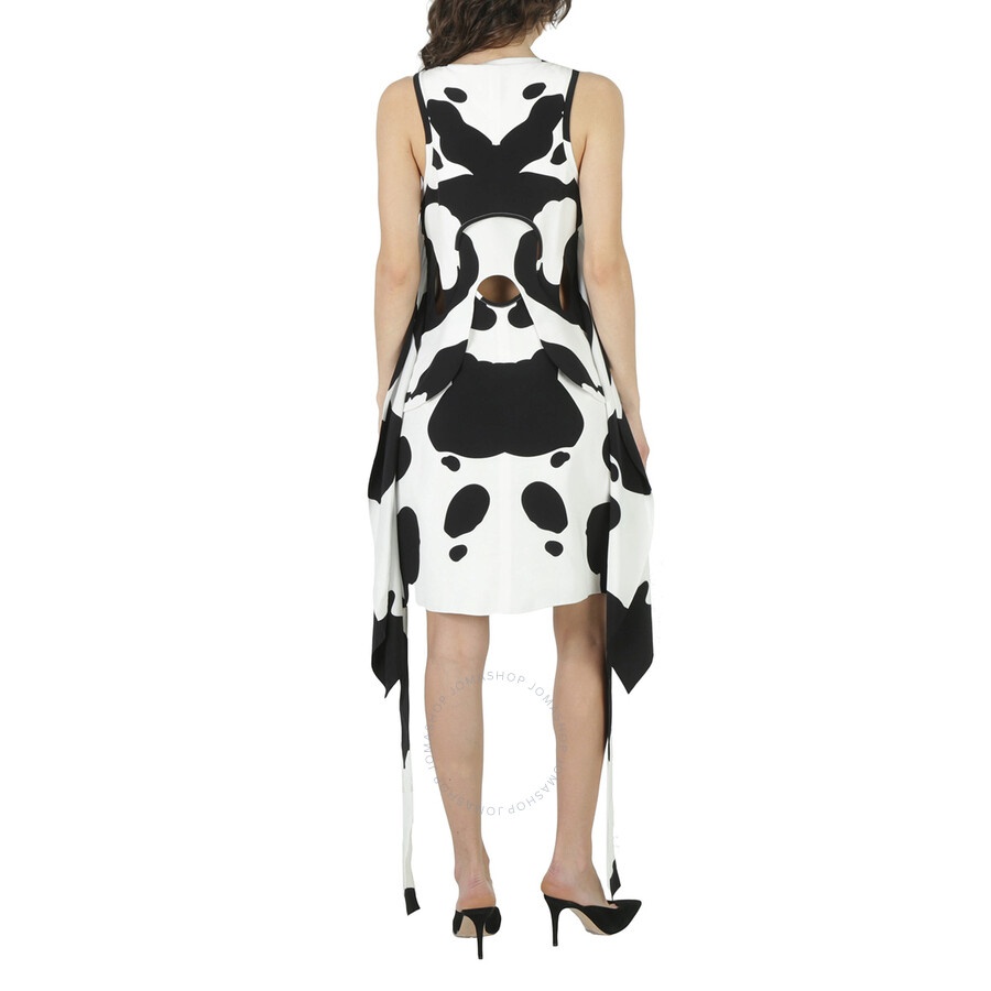 Burberry Cow-Print Pieced Cutout Silk Mini Dress - 4