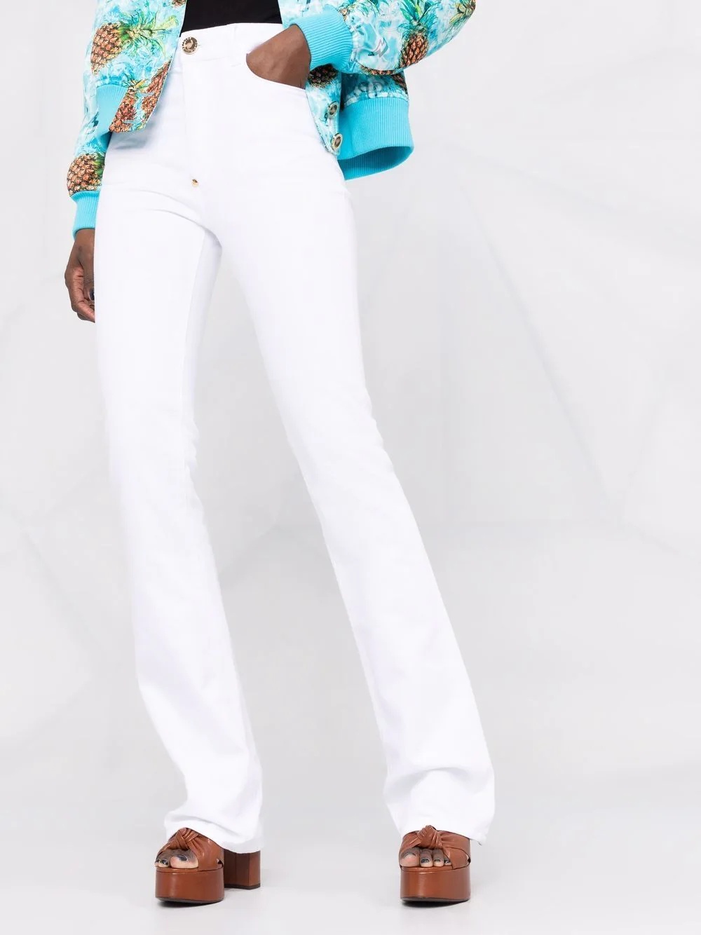 high-waisted flared jeans - 5
