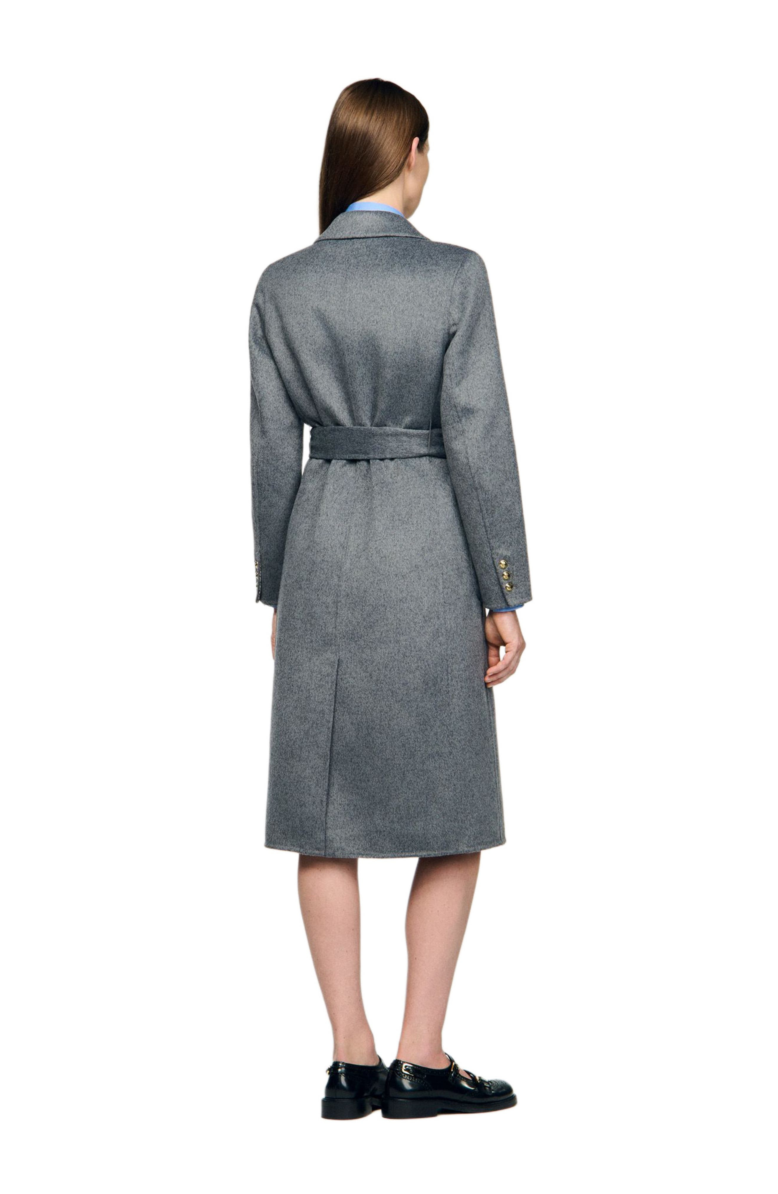 SANDRO Double-faced check coat in Grey at Nordstrom - 2