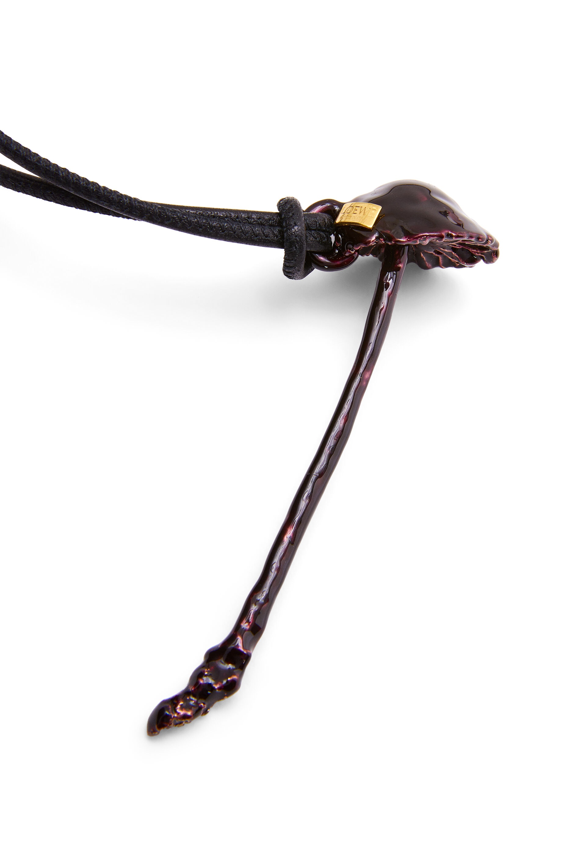 Mushroom pendant in brass and enamel - 2