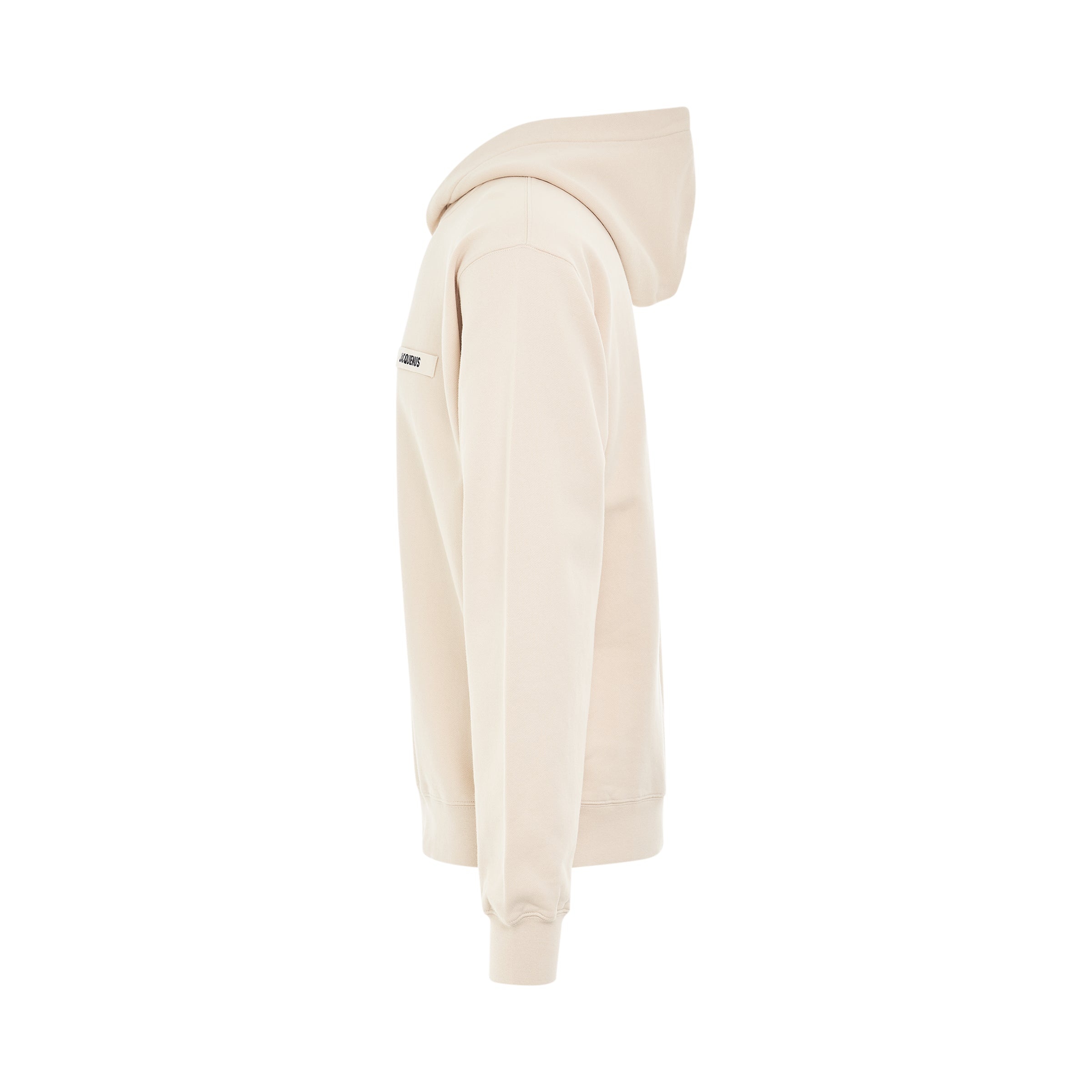 Gros Grain Logo Hoodie in Beige - 3