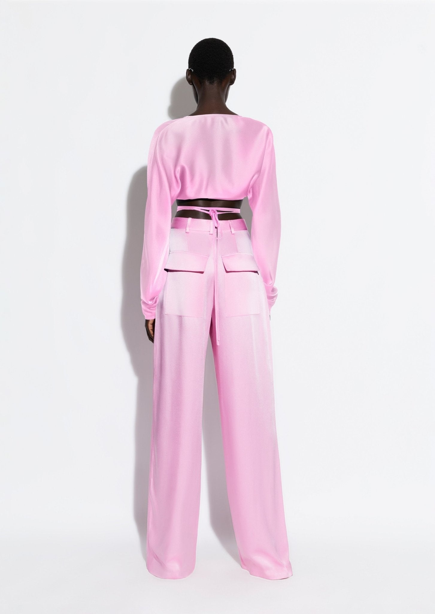 Satin Tie Waist Top - 3