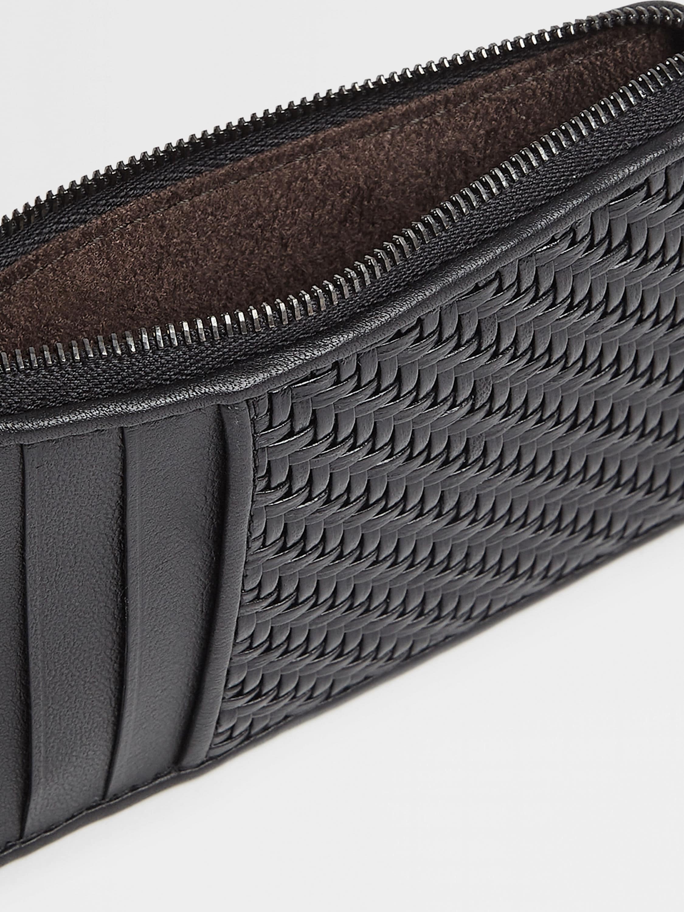 BLACK PELLETESSUTA™ ZIPPER CARD CASE 10 CC - 2