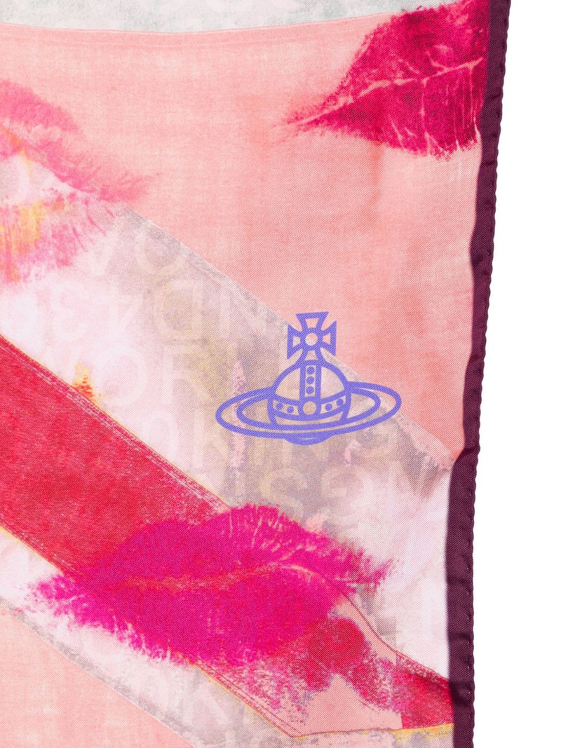 Vivienne Westwood Union Jack Kiss square scarf outlook